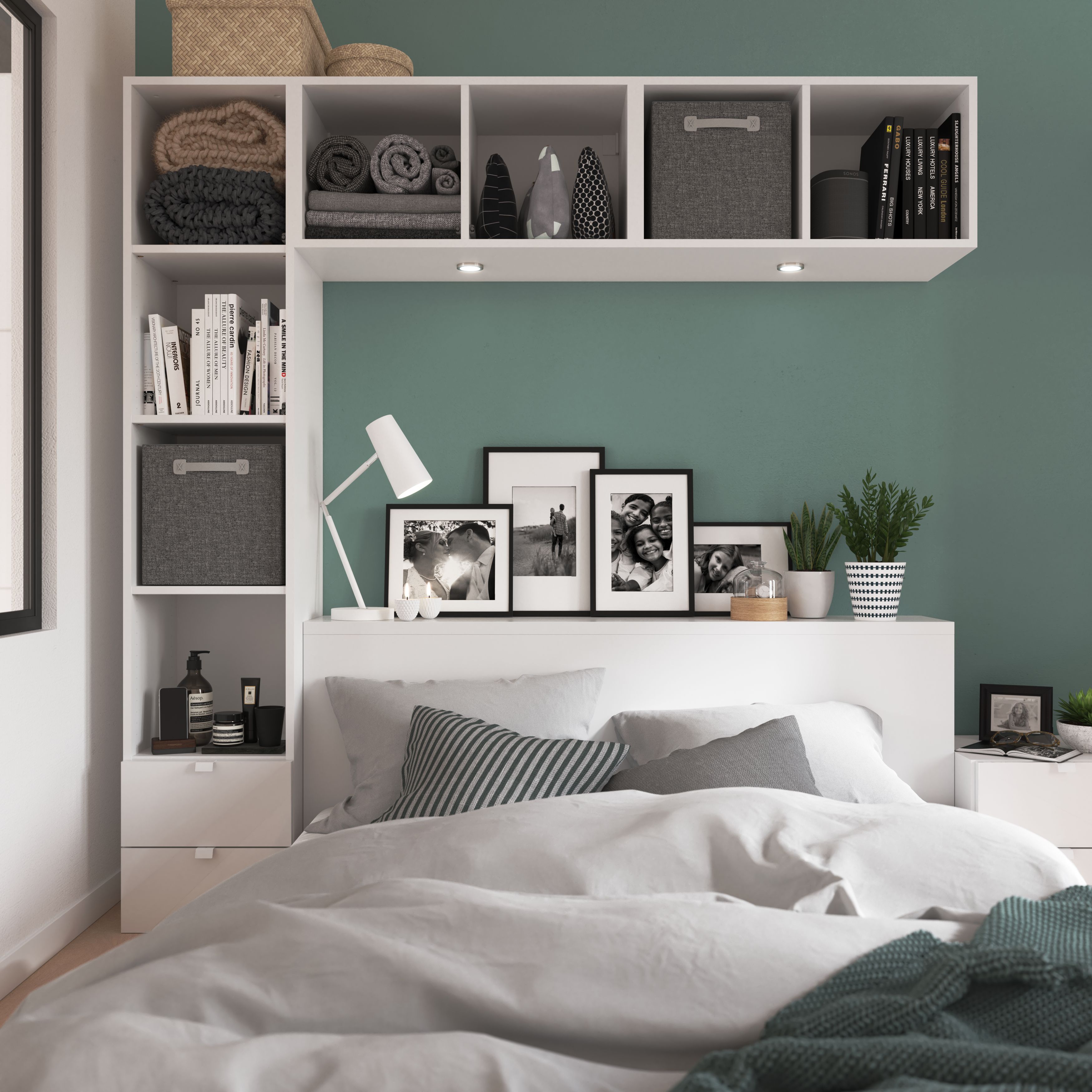 GoodHome Atomia Fixed White Overhead unit (H)1875mm (W)1875mm (D)350mm