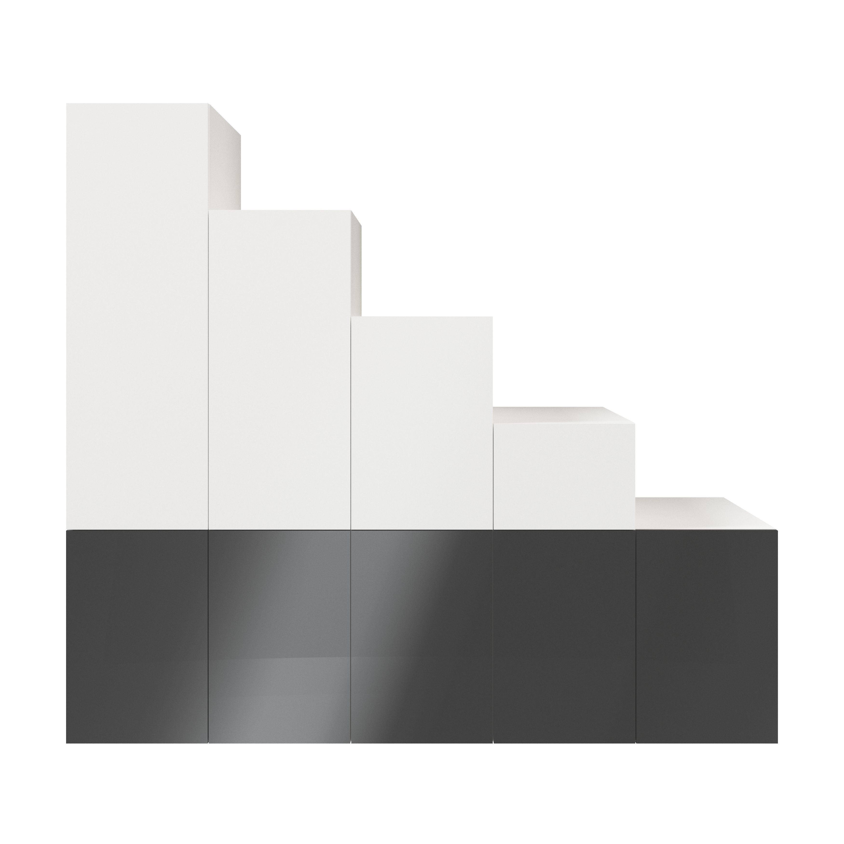 GoodHome Atomia Freestanding Gloss anthracite & white Particle board Under the stairs storage kit (H)2250mm (W)2000mm (D)580mm