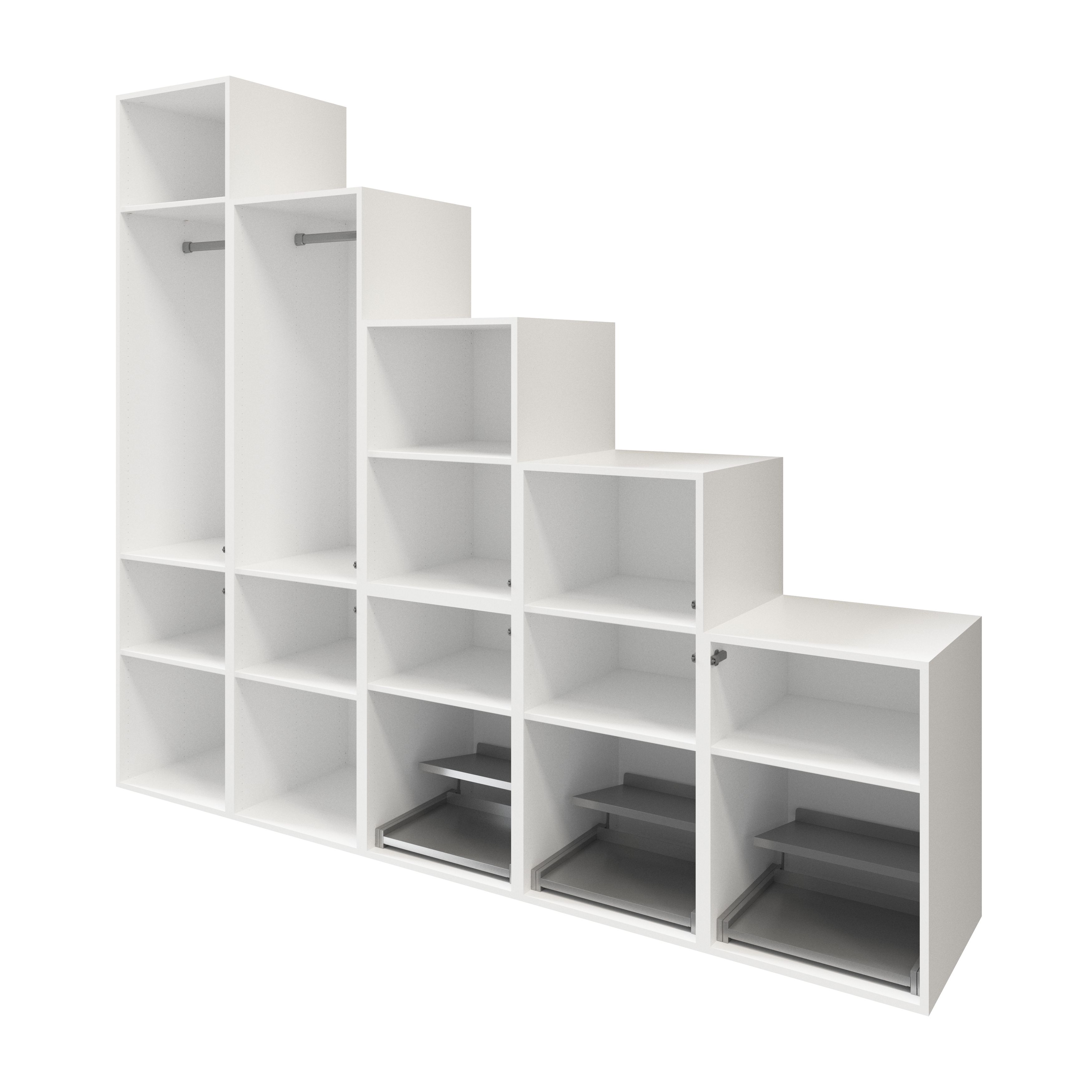 GoodHome Atomia Freestanding Gloss anthracite & white Particle board Under the stairs storage kit (H)2250mm (W)2000mm (D)580mm