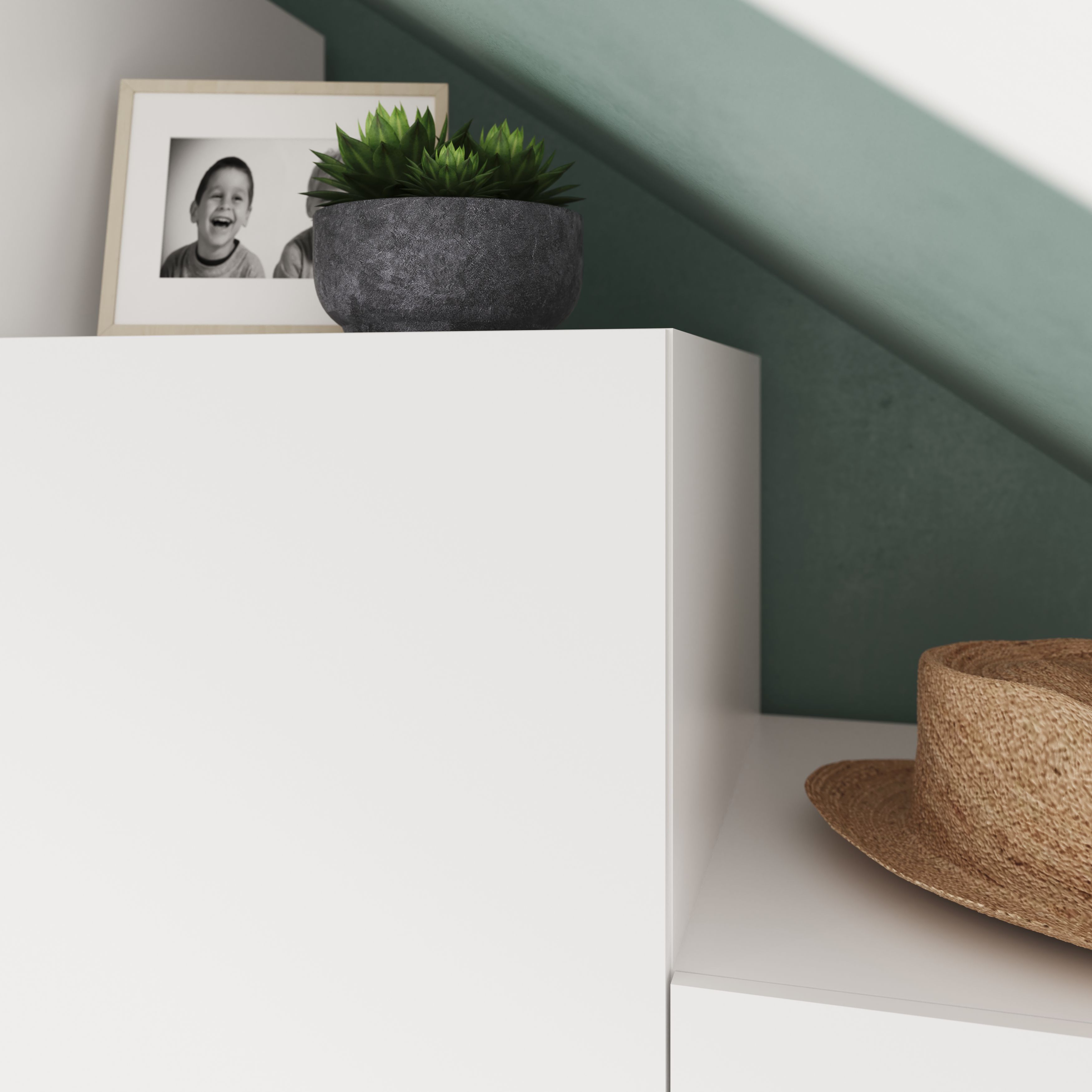 GoodHome Atomia Freestanding Gloss anthracite & white Particle board Under the stairs storage kit (H)2250mm (W)2000mm (D)580mm