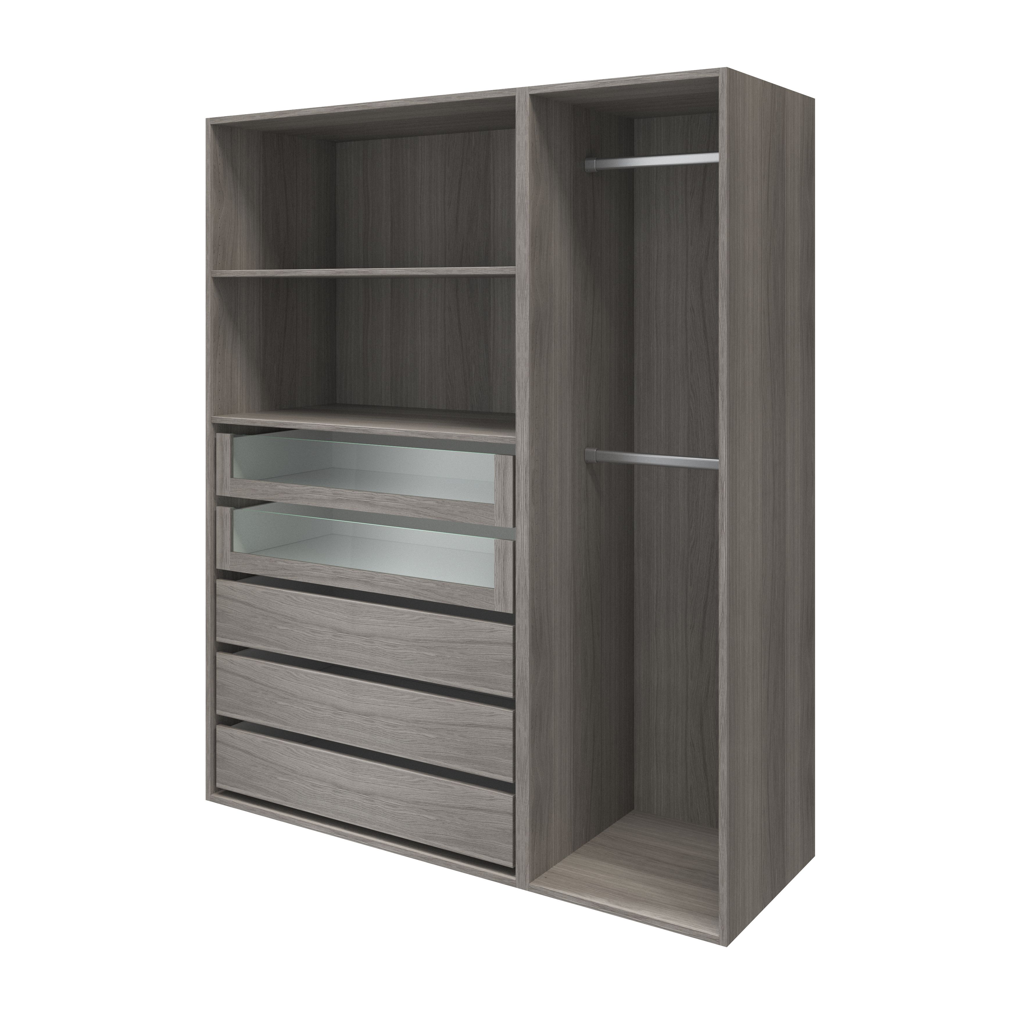 GoodHome Atomia Freestanding Grey Oak effect Large 2 Wardrobe