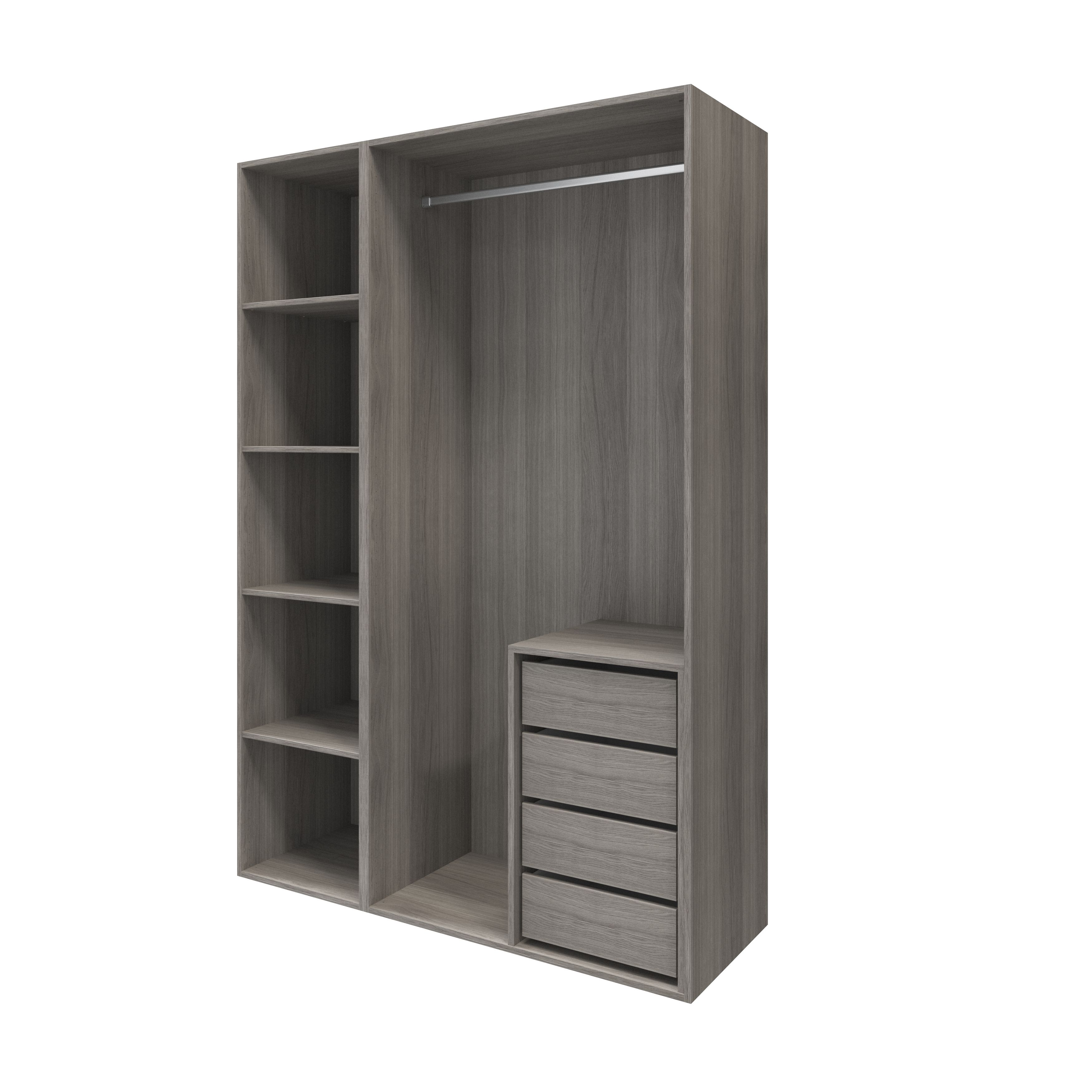 GoodHome Atomia Freestanding Grey Oak effect Medium 2 Cabinet Wardrobe, clothing & shoes organiser