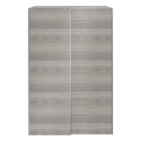 GoodHome Atomia Freestanding Grey oak effect Medium Double Sliding door wardrobe (H)2250mm (W)1500mm (D)635mm