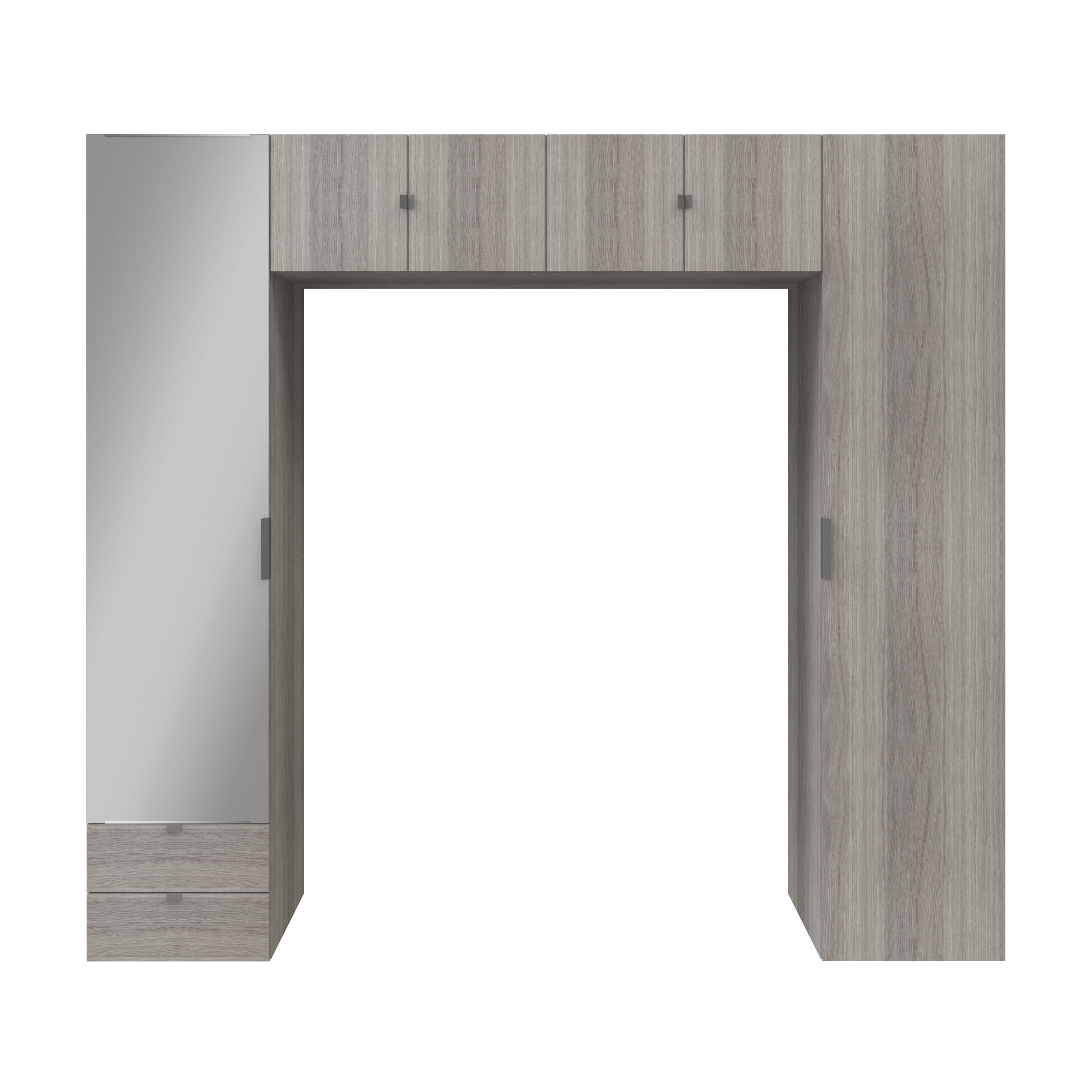 GoodHome Atomia Freestanding Grey oak effect Overhead unit (H)2250mm (W)2500mm (D)450mm