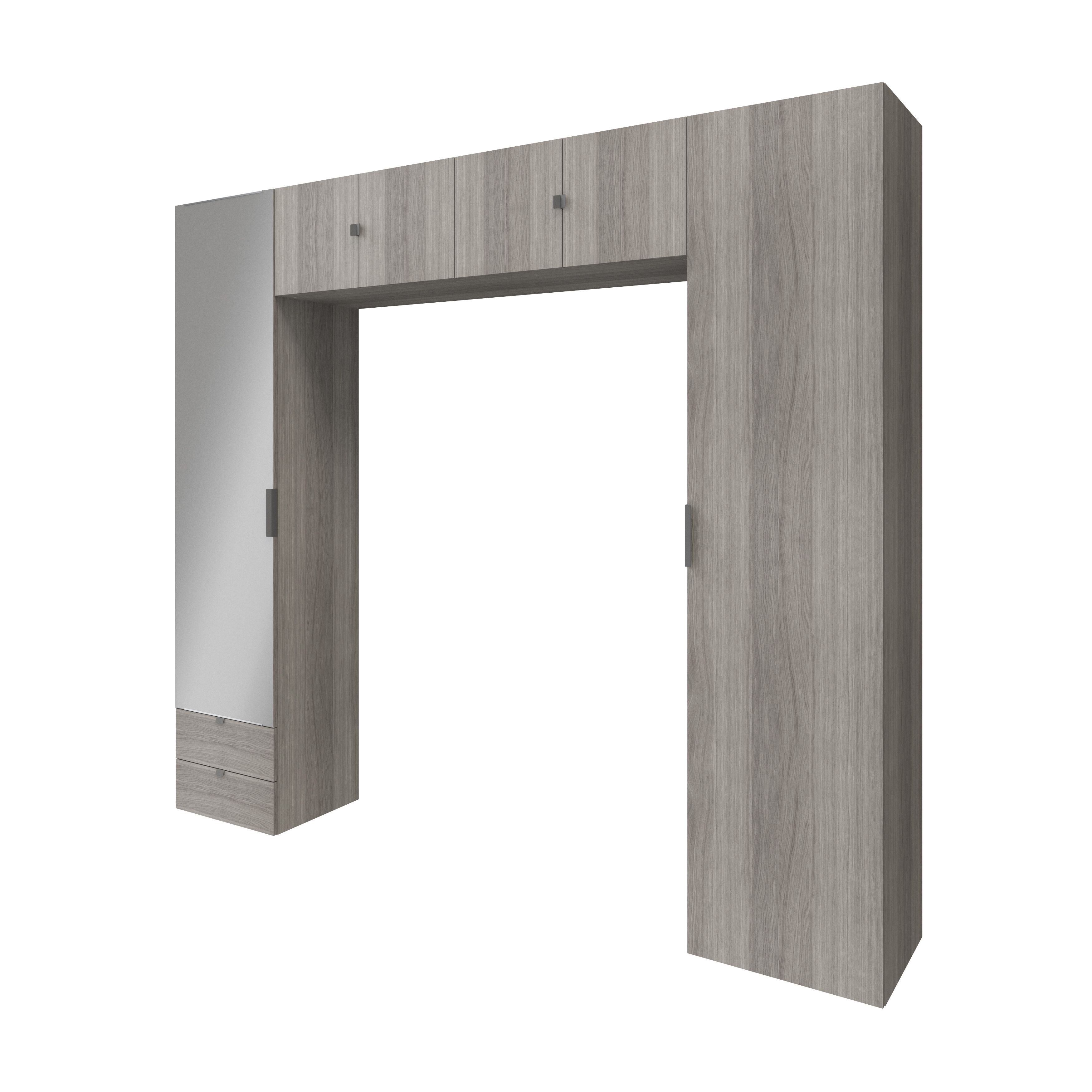 GoodHome Atomia Freestanding Grey oak effect Overhead unit (H)2250mm (W)2500mm (D)450mm