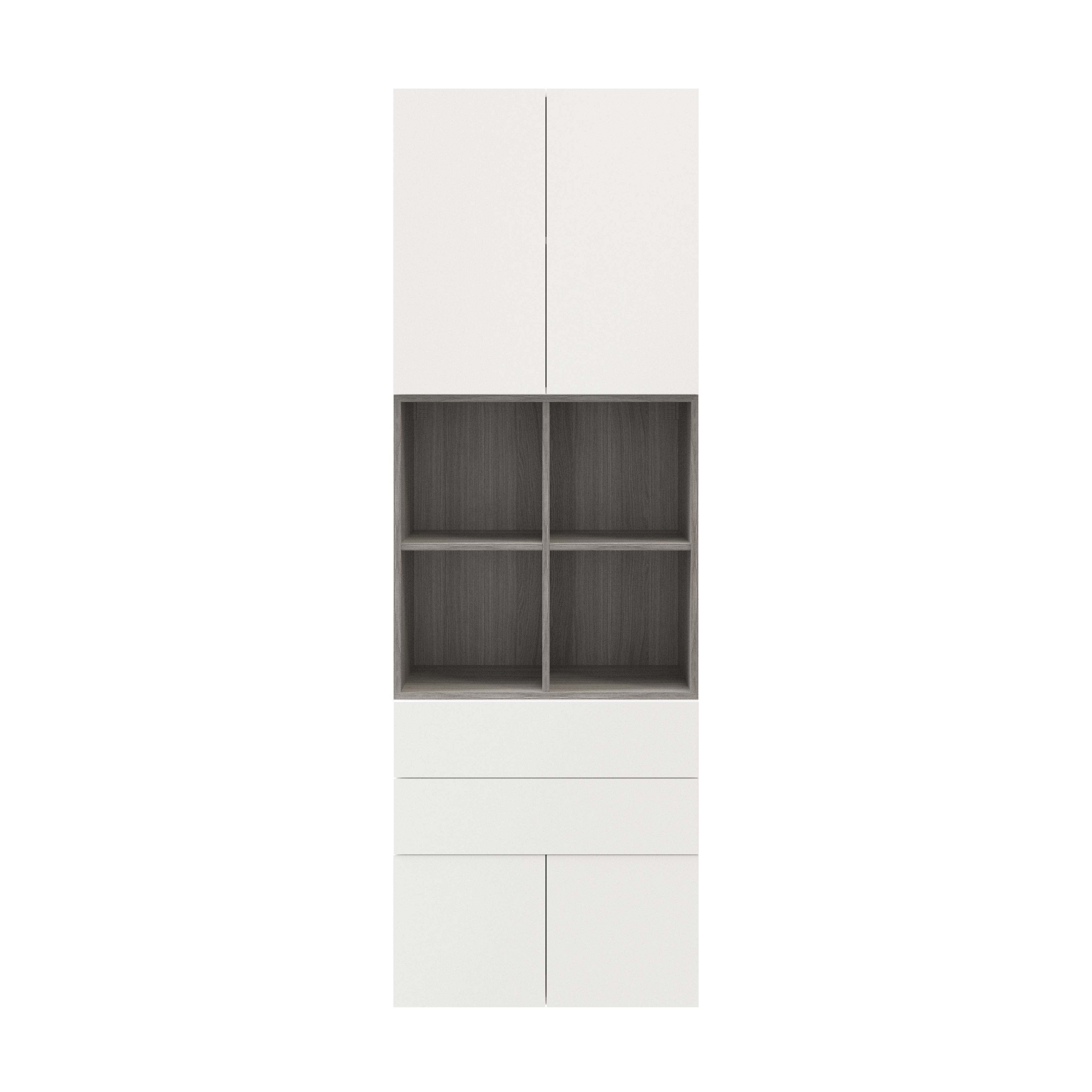 GoodHome Atomia Freestanding Grey & white oak effect Office & living ...
