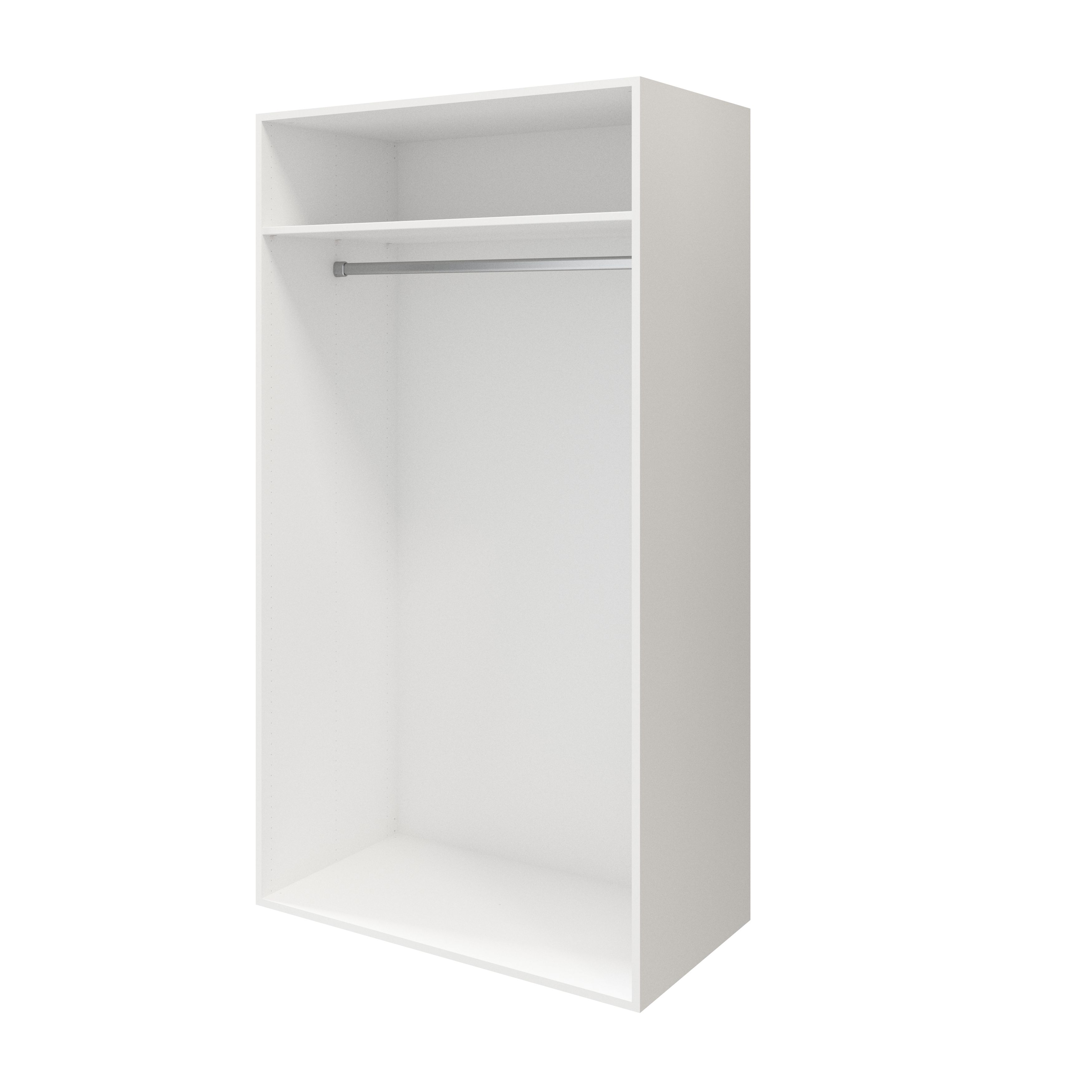 GoodHome Atomia Freestanding High gloss white Particle board Wardrobe (H)1875mm (W)1000mm (D)600mm
