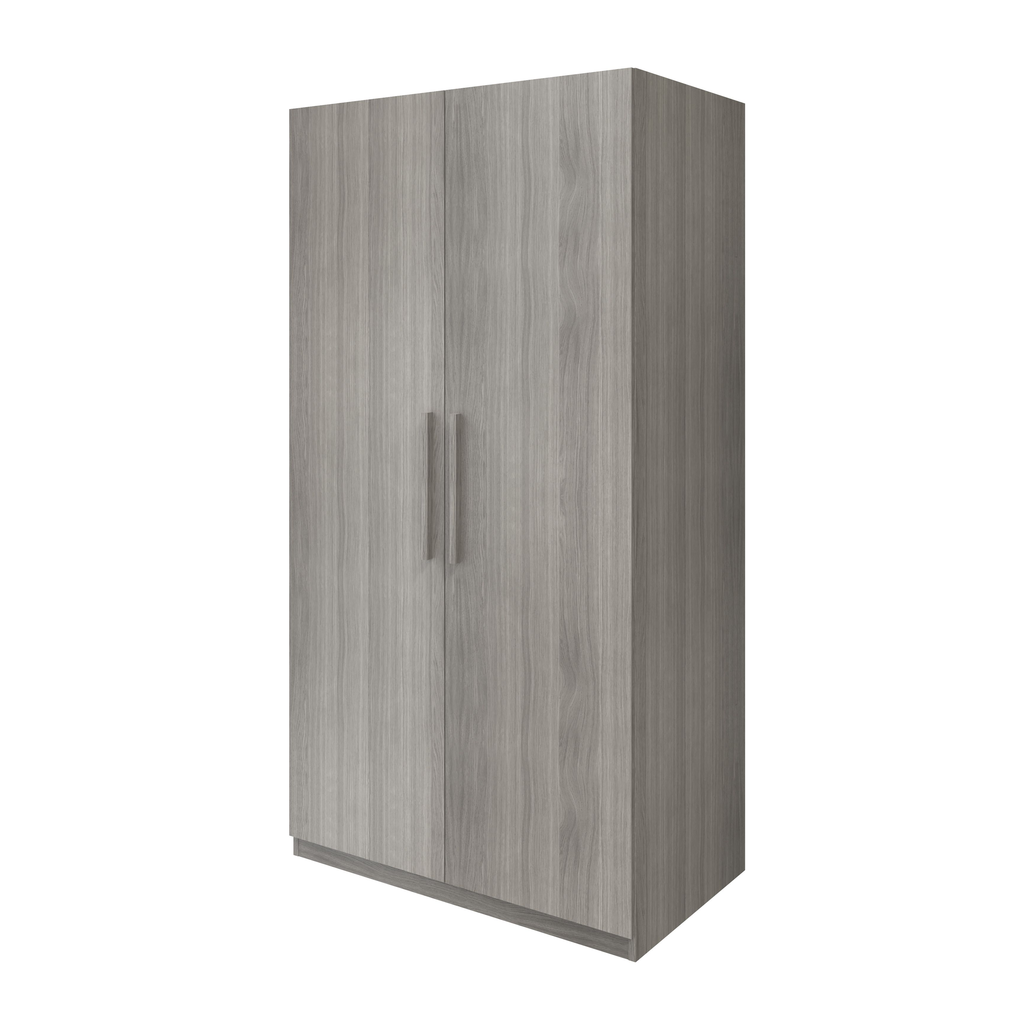 GoodHome Atomia Freestanding Matt Grey Oak Effect 2 Door Large Double ...