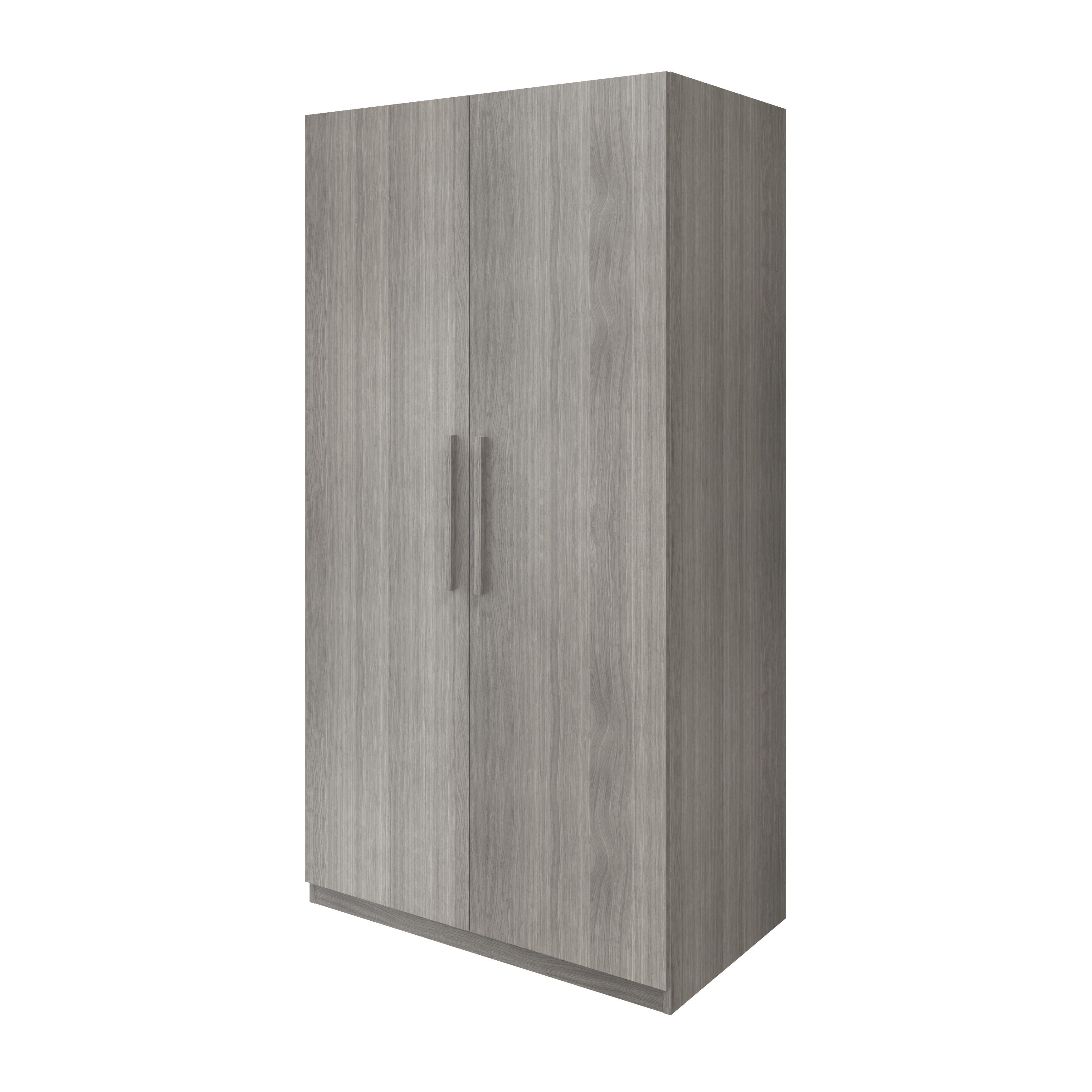 GoodHome Atomia Freestanding Matt grey oak effect 2 door Large Double