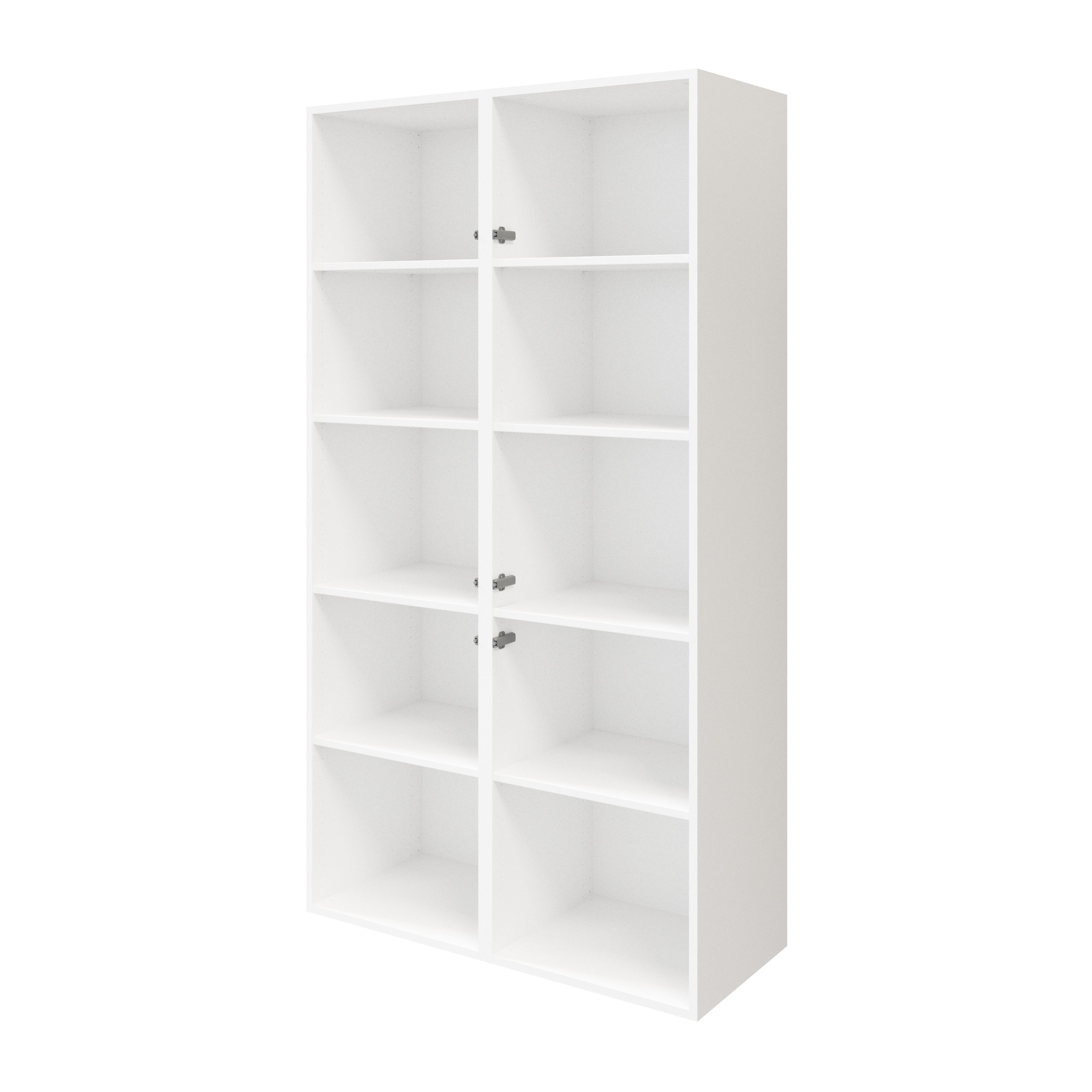 GoodHome Atomia Freestanding Matt & high gloss anthracite & white Particle board Office & living storage (H)1875mm (W)1000mm (D)470mm