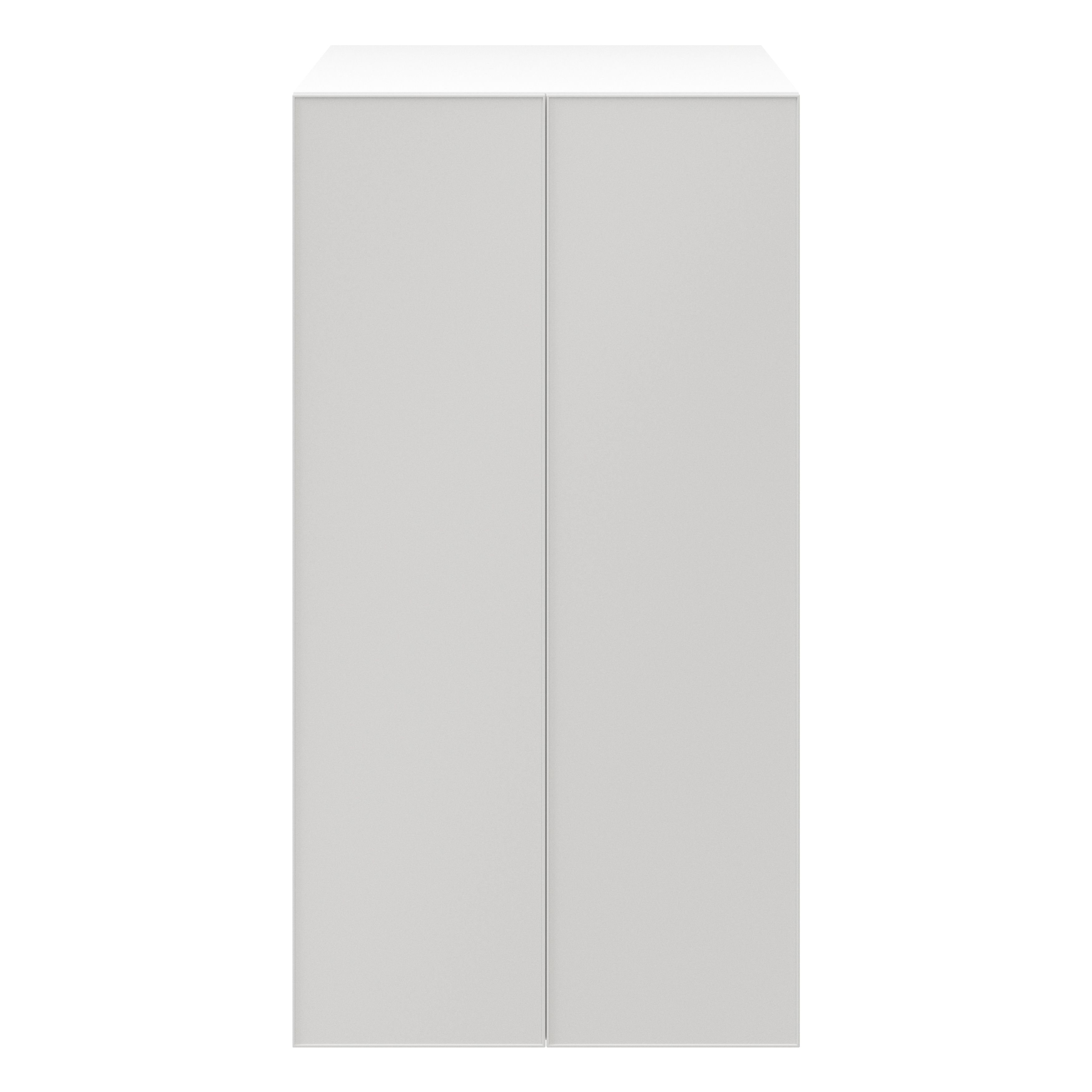 GoodHome Atomia Freestanding Matt Light grey & white 2 door Medium ...