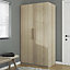 GoodHome Atomia Freestanding Matt oak effect 2 door Large Double Wardrobe (H)1929mm (W)1000mm (D)596mm