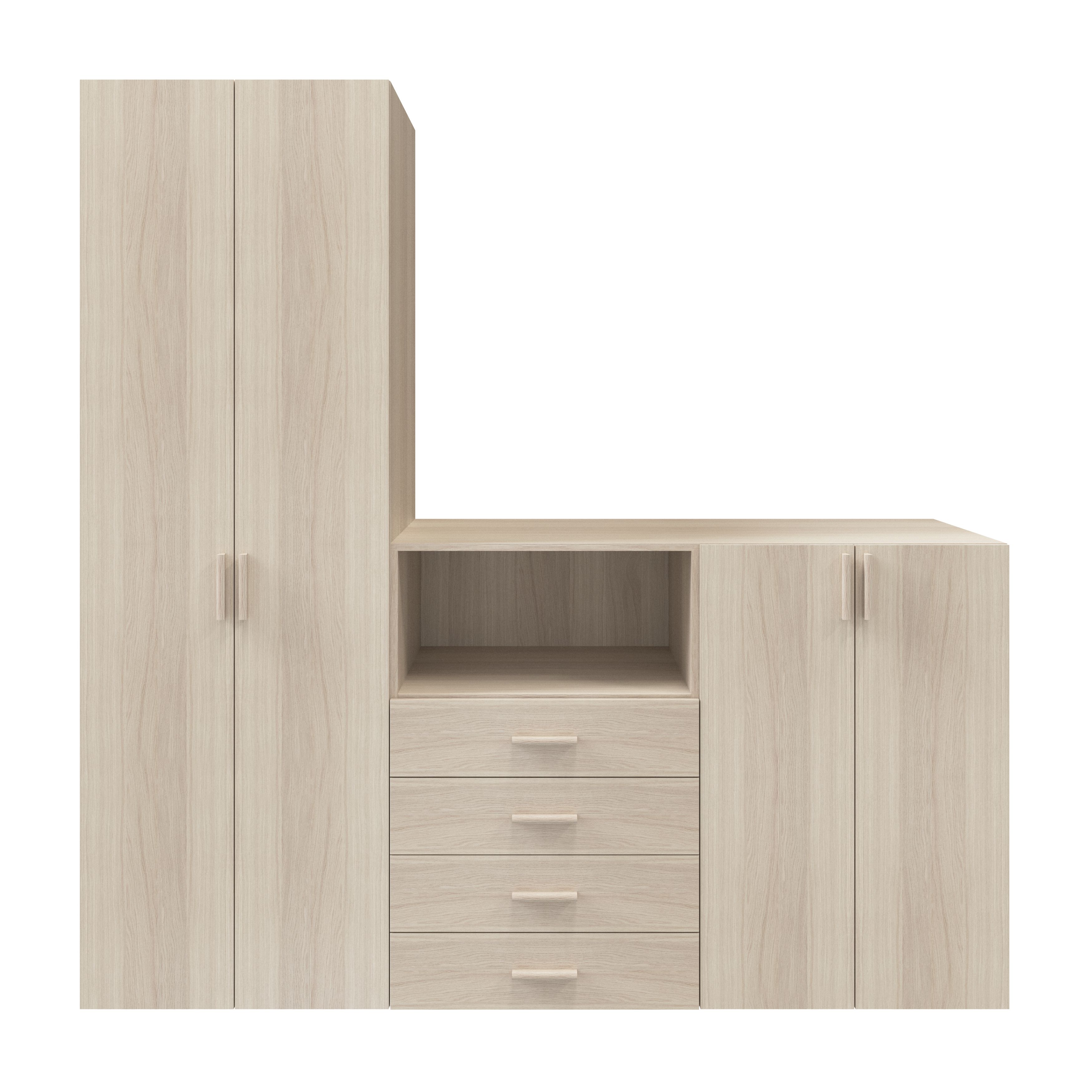 GoodHome Atomia Freestanding Matt oak effect Particle board Under the stairs storage kit (H)2250mm (W)2250mm (D)580mm