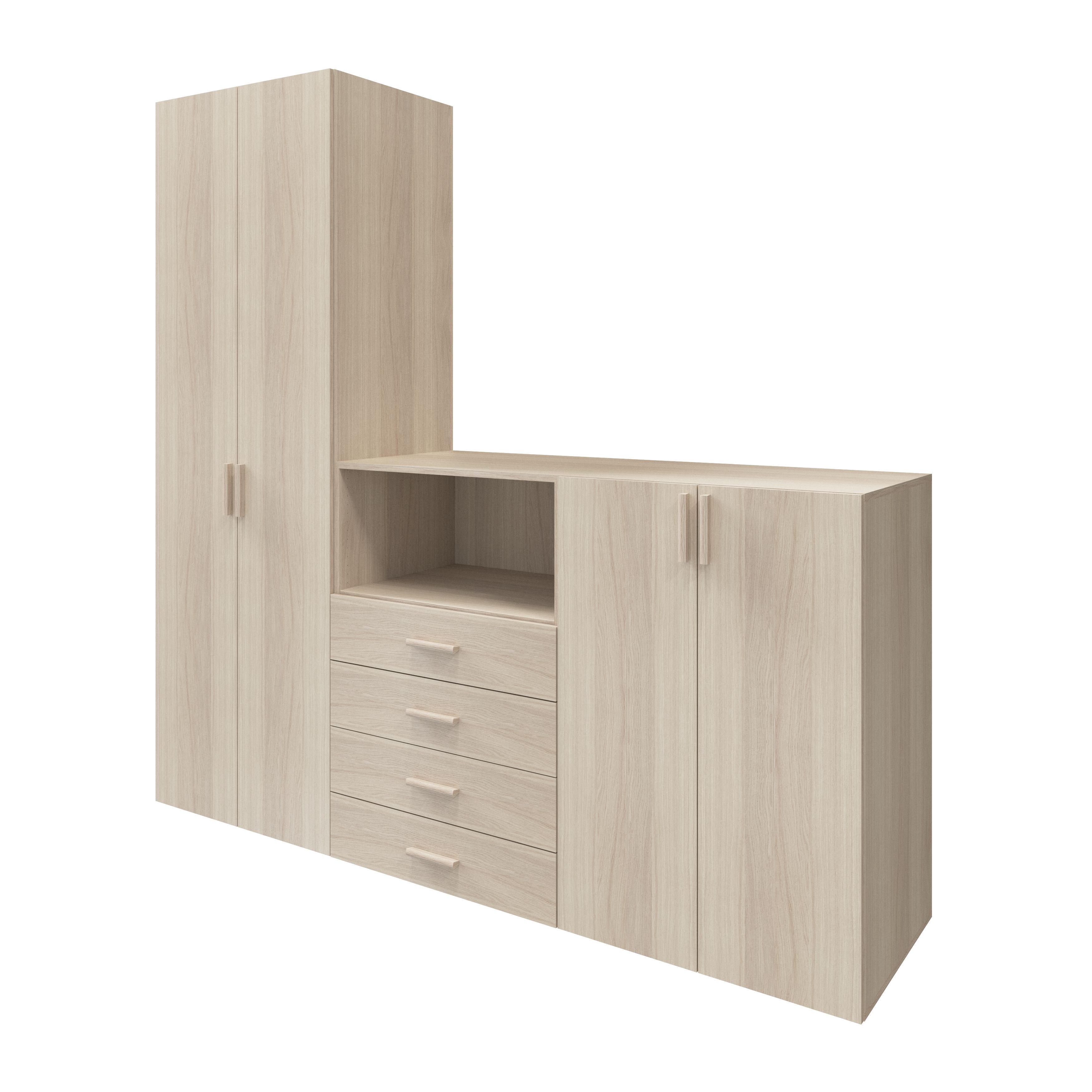 GoodHome Atomia Freestanding Matt oak effect Particle board Under the stairs storage kit (H)2250mm (W)2250mm (D)580mm