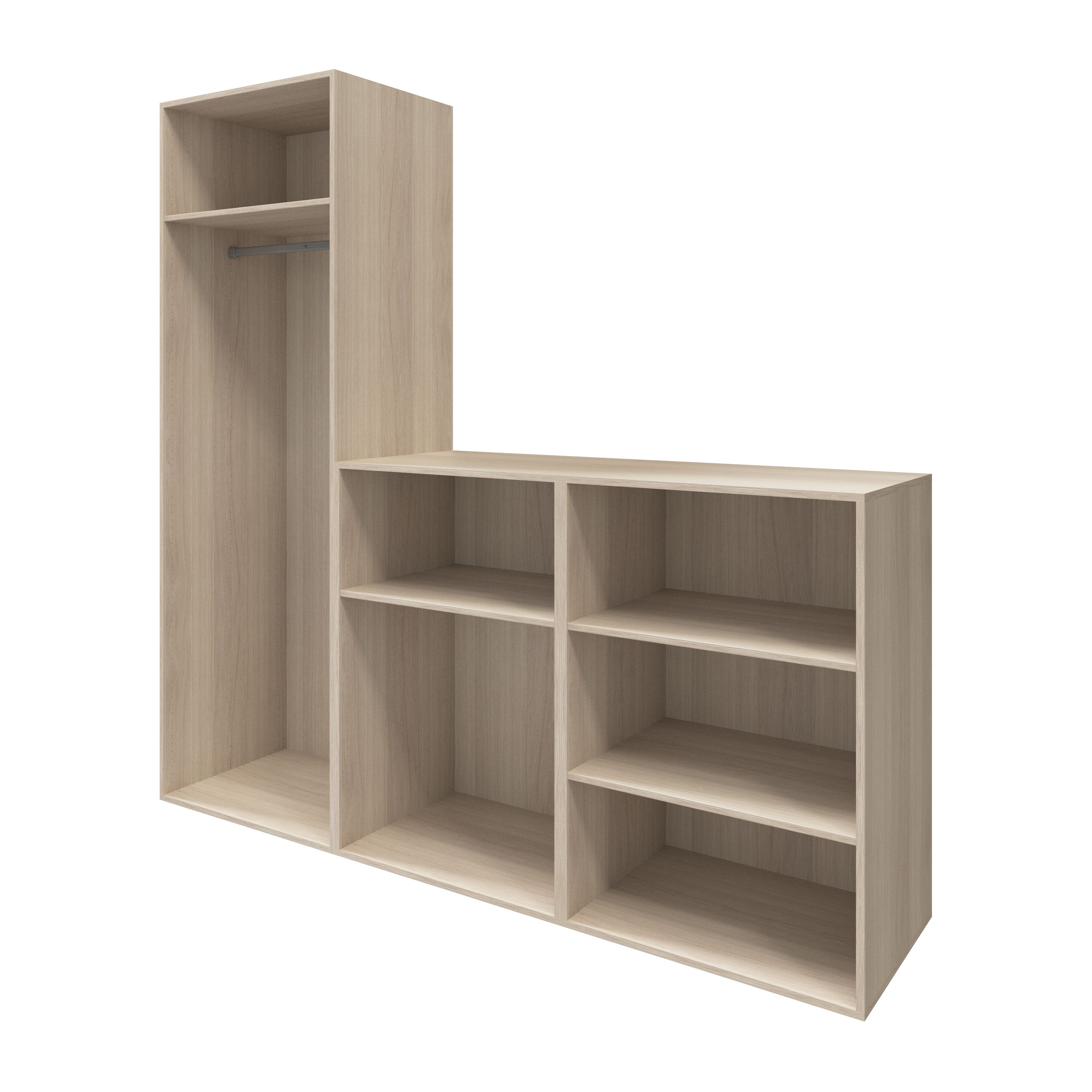 GoodHome Atomia Freestanding Matt oak effect Particle board Under the stairs storage kit (H)2250mm (W)2250mm (D)580mm