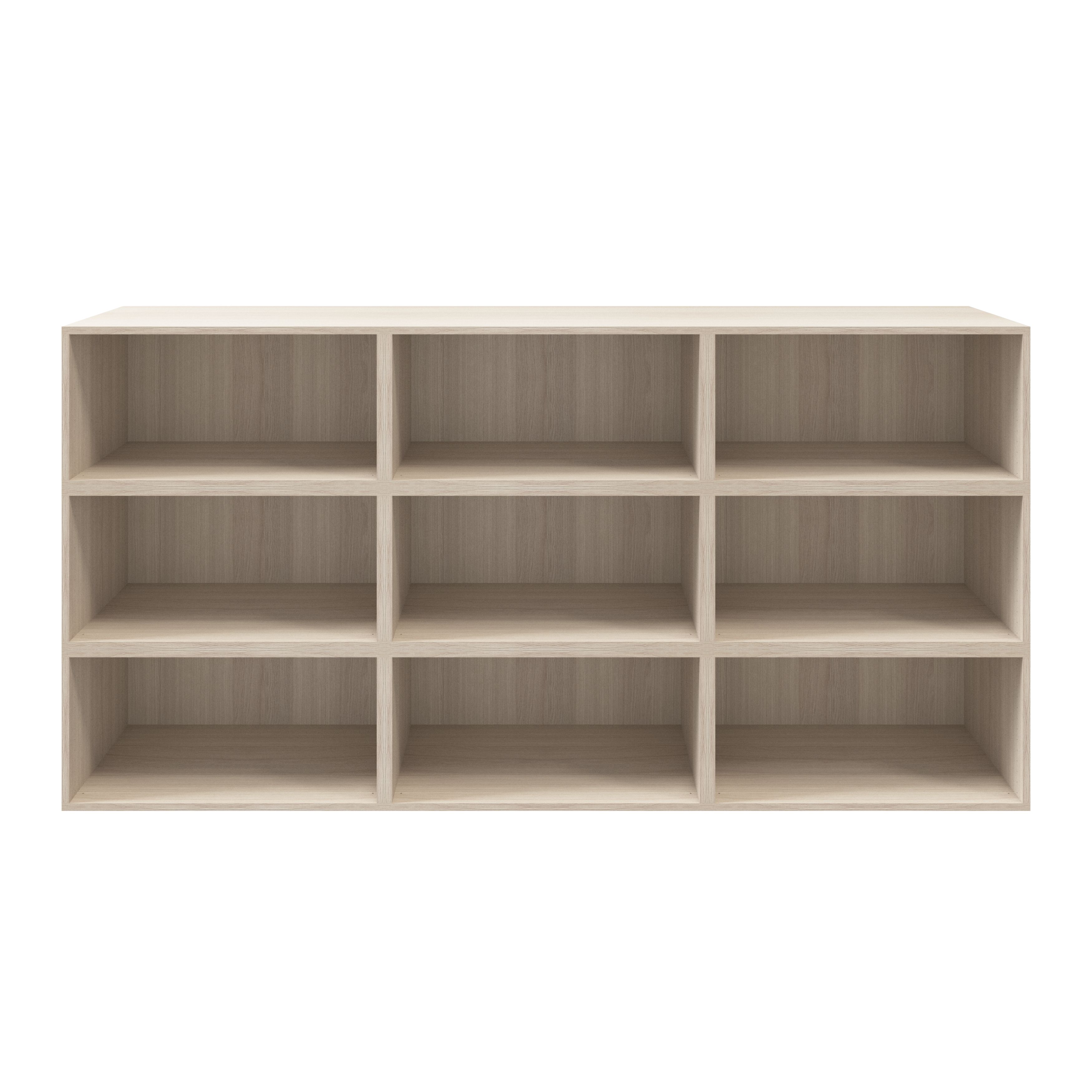 GoodHome Atomia Freestanding Matt oak effect Wall-mounted 9 shelf Rectangular Bookcase, (H)1125mm (W)2250mm