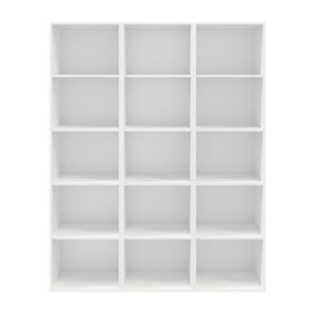 GoodHome Atomia Freestanding Matt white 15 compartments 15 Shelf Freestanding Rectangular Bookcase (H)1875mm (W)1500mm (D)350mm