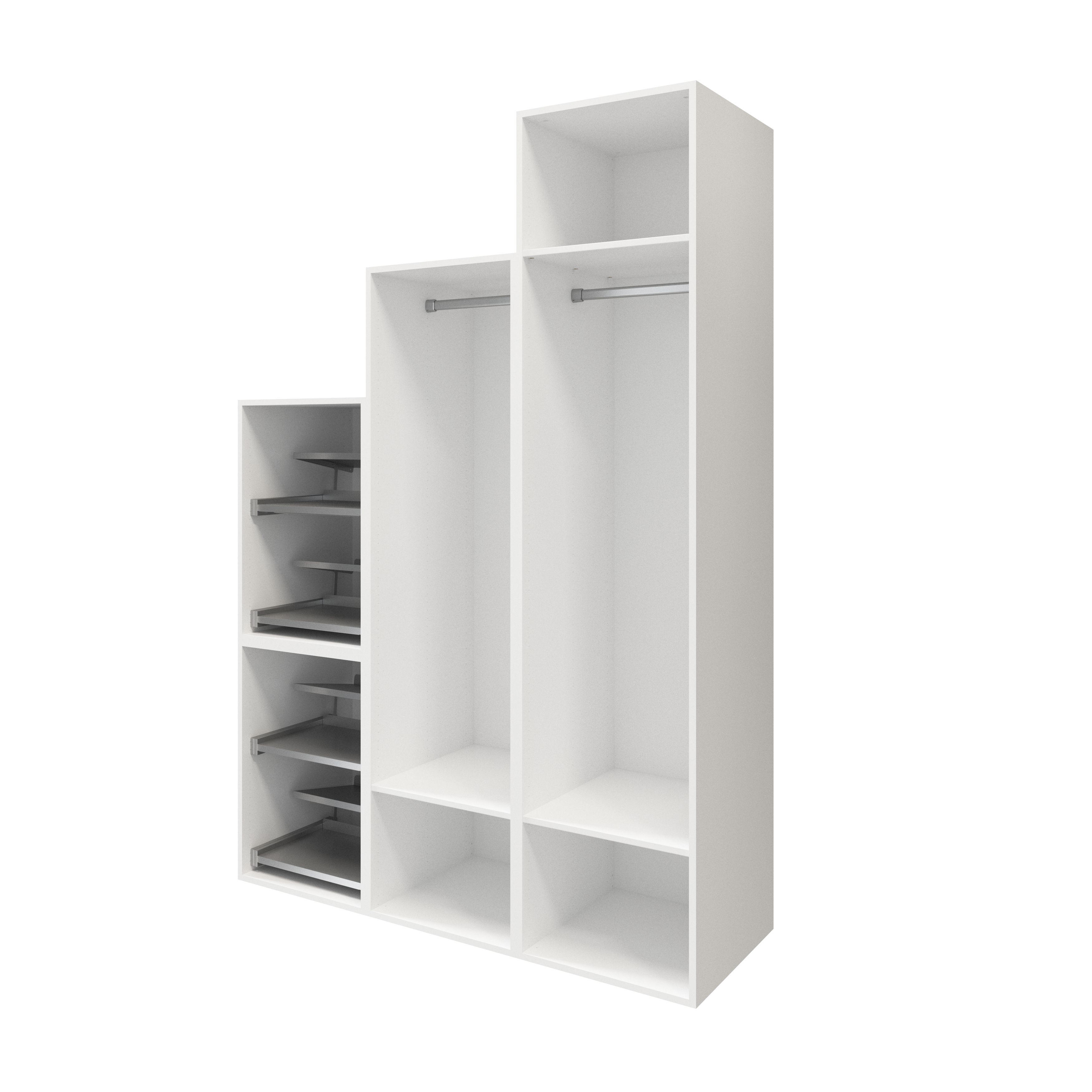 GoodHome Atomia Freestanding Matt white 3 door Triple Wardrobe (H)2250mm (W)500mm (D)580mm