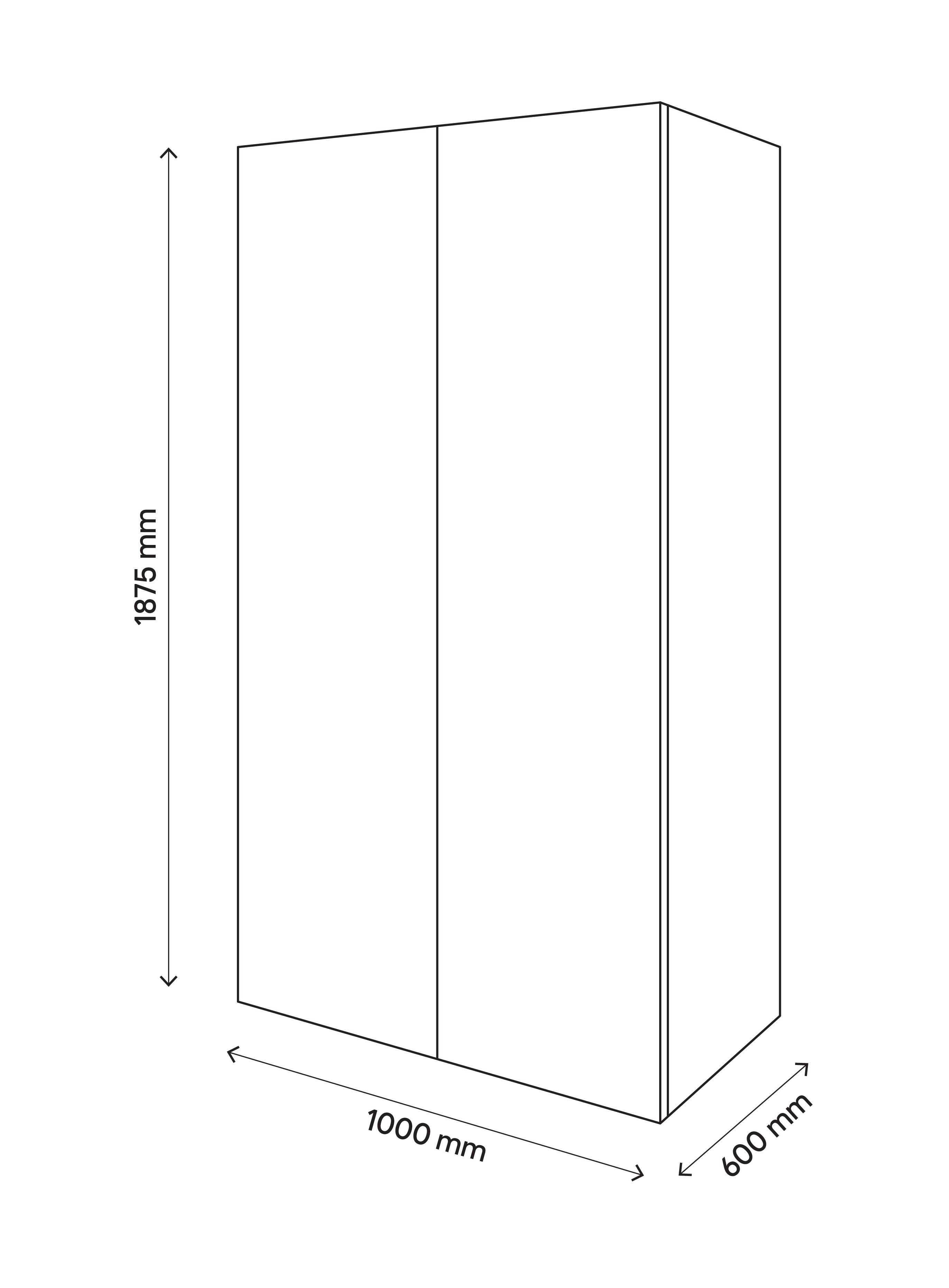 GoodHome Atomia Freestanding Matt white Particle board Double Wardrobe (H)1875mm (W)1000mm (D)580mm