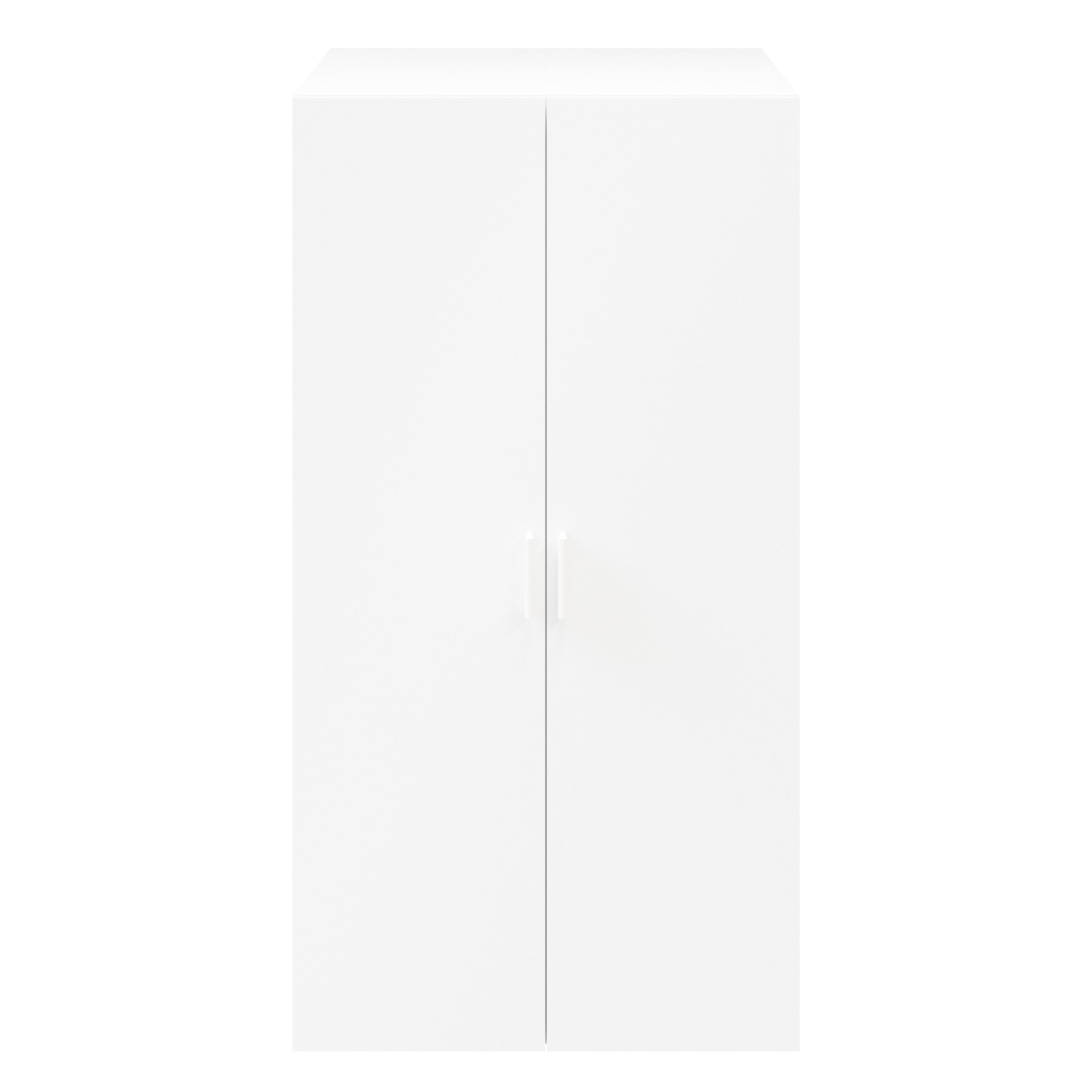 GoodHome Atomia Freestanding Matt white Particle board Handled Double Wardrobe (H)1875mm (W)1000mm (D)580mm