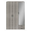 GoodHome Atomia Freestanding Mirrored Matt grey oak effect 3 door 2 Drawer Large Triple Wardrobe (H)2250mm (W)1000mm (D)580mm