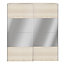 GoodHome Atomia Freestanding Mirrored Matt Oak effect 2 door Large Double Sliding door wardrobe (H)2250mm (W)2000mm (D)635mm