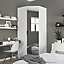 GoodHome Atomia Freestanding Mirrored Matt White 1 door Large Corner wardrobe (W)1300mm (D)580mm