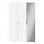 GoodHome Atomia Freestanding Mirrored Matt white 3 door Triple Wardrobe (H)2250mm (W)1000mm (D)580mm
