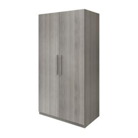 GoodHome Atomia Freestanding Modern Matt grey oak effect Large Double Wardrobe (H)1929mm (W)1000mm (D)596mm