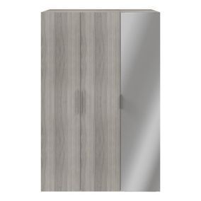 GoodHome Atomia Freestanding Modern Matt grey oak effect Triple Wardrobe (H)2250mm (W)1000mm (D)580mm