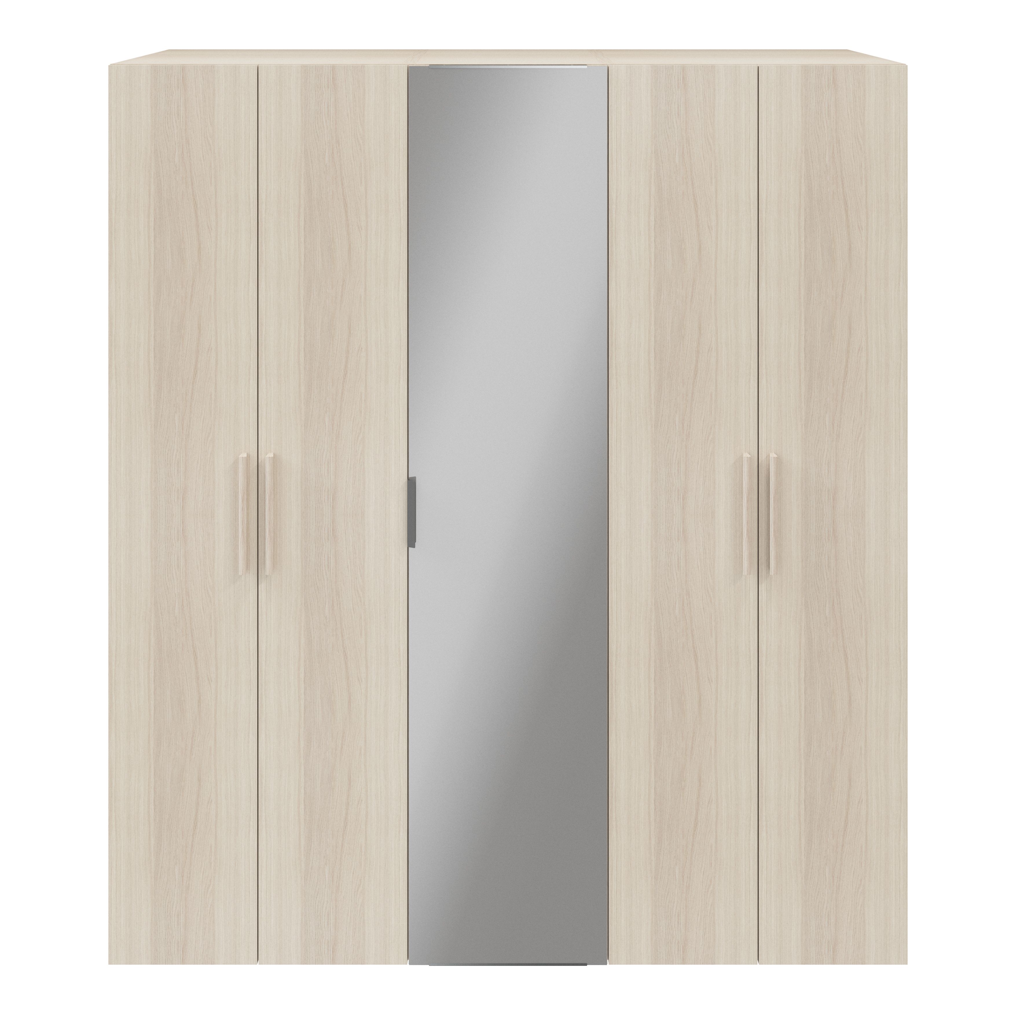 GoodHome Atomia Freestanding Modern Matt oak effect Large Double Wardrobe (H)2250mm (W)750mm (D)580mm