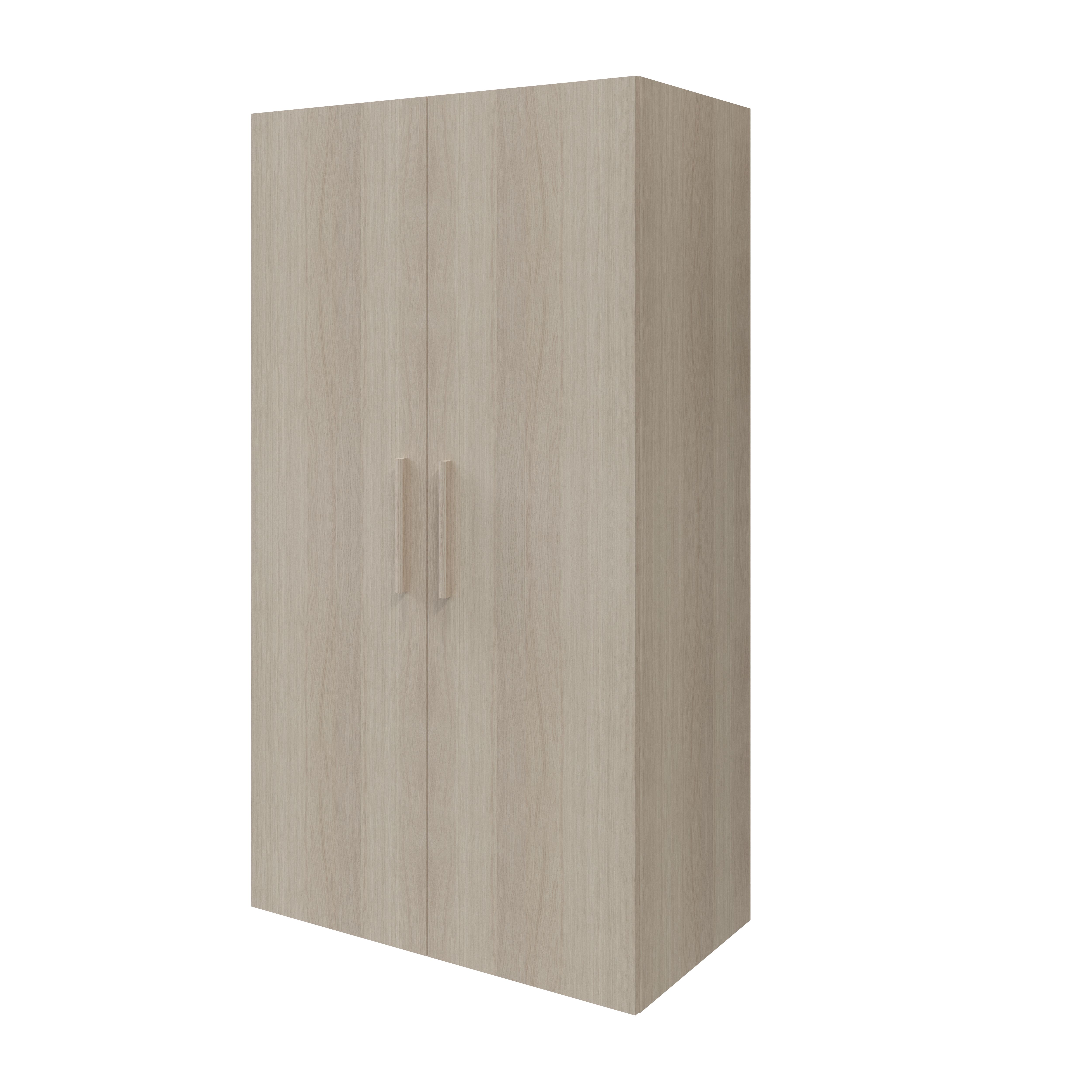 GoodHome Atomia Freestanding Modern Matt oak effect Particle board Medium Wardrobe (H)1875mm (W)1000mm (D)600mm