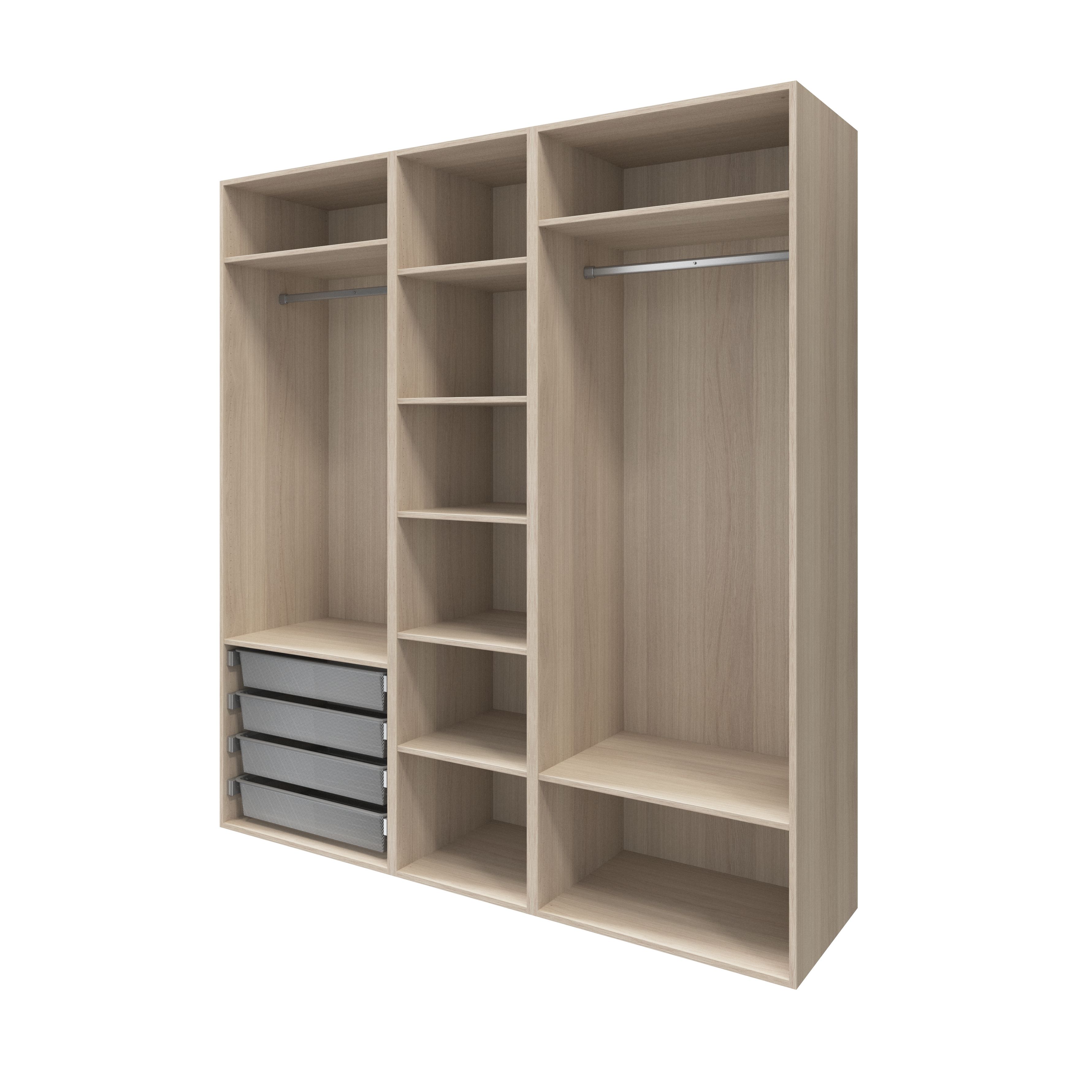 GoodHome Atomia Freestanding Oak effect Large 3 Wardrobe