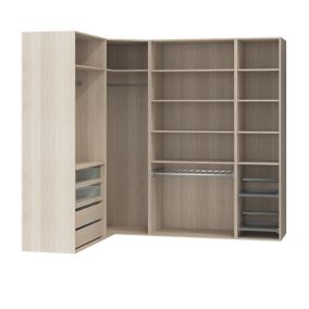 GoodHome Atomia Freestanding Oak effect Large bedroom storage unit kit (H)2250mm (W)3800mm (D)580mm