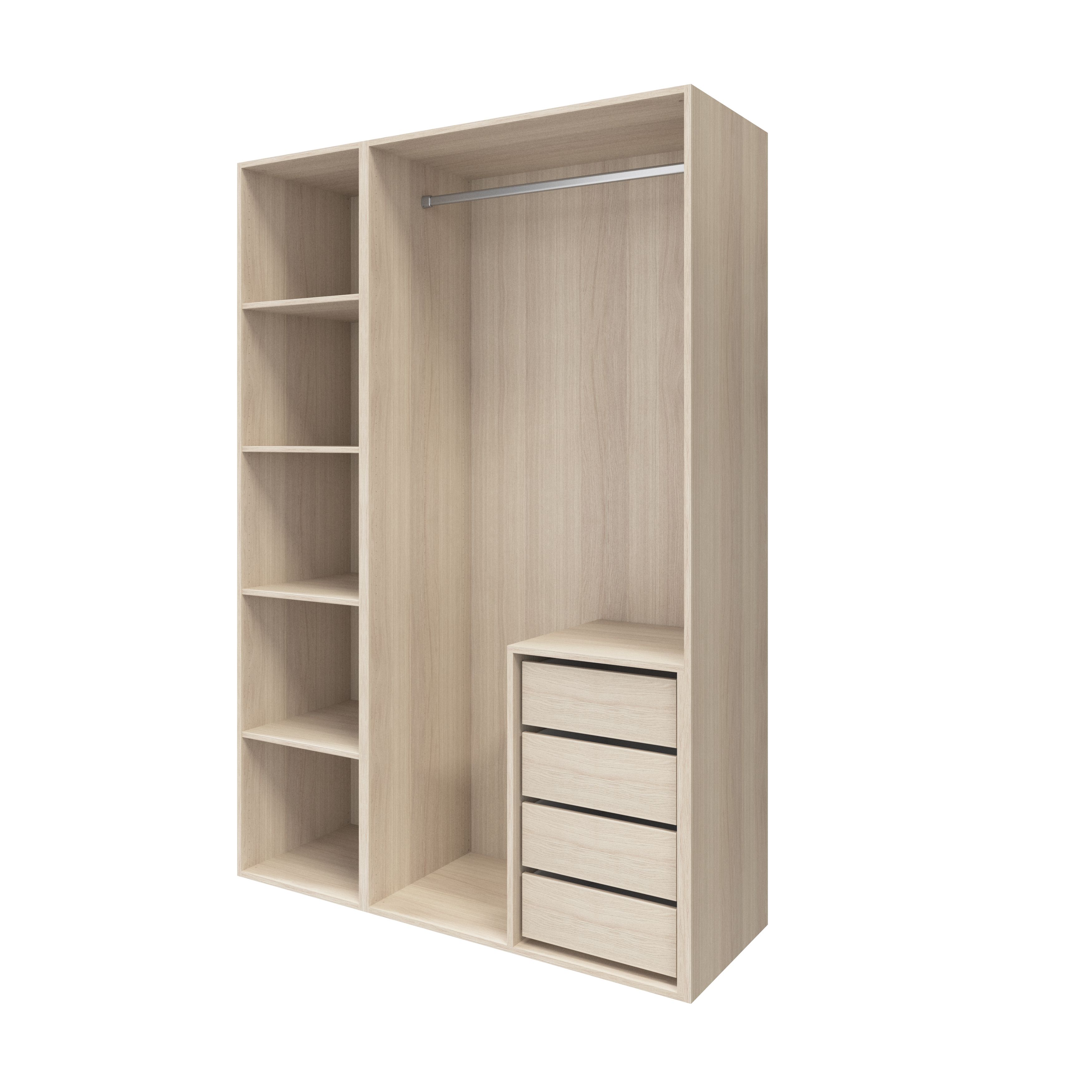 GoodHome Atomia Freestanding Oak effect Medium 2 Wardrobe