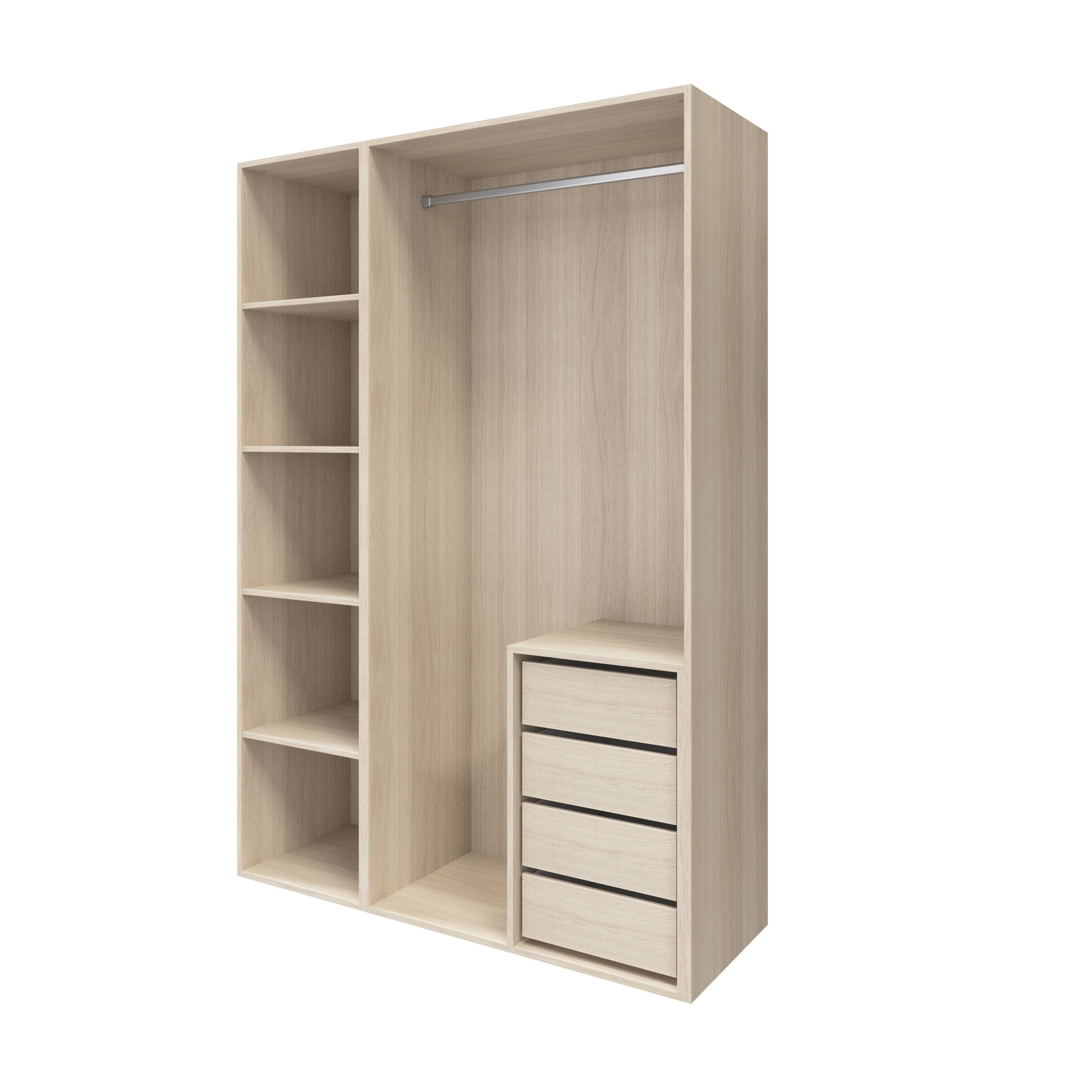 GoodHome Atomia Freestanding Oak effect Medium 2 Cabinet Wardrobe, clothing & shoes organiser