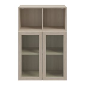 GoodHome Atomia Freestanding Oak effect Office & living storage (H)1125mm (W)750mm (D)370mm