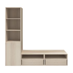 GoodHome Atomia Freestanding Oak effect TV furniture stand, (W)2000mm