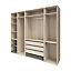 GoodHome Atomia Freestanding Oak effect Wardrobe, clothing & shoes organiser (H)2250mm (W)2500mm (D)580mm