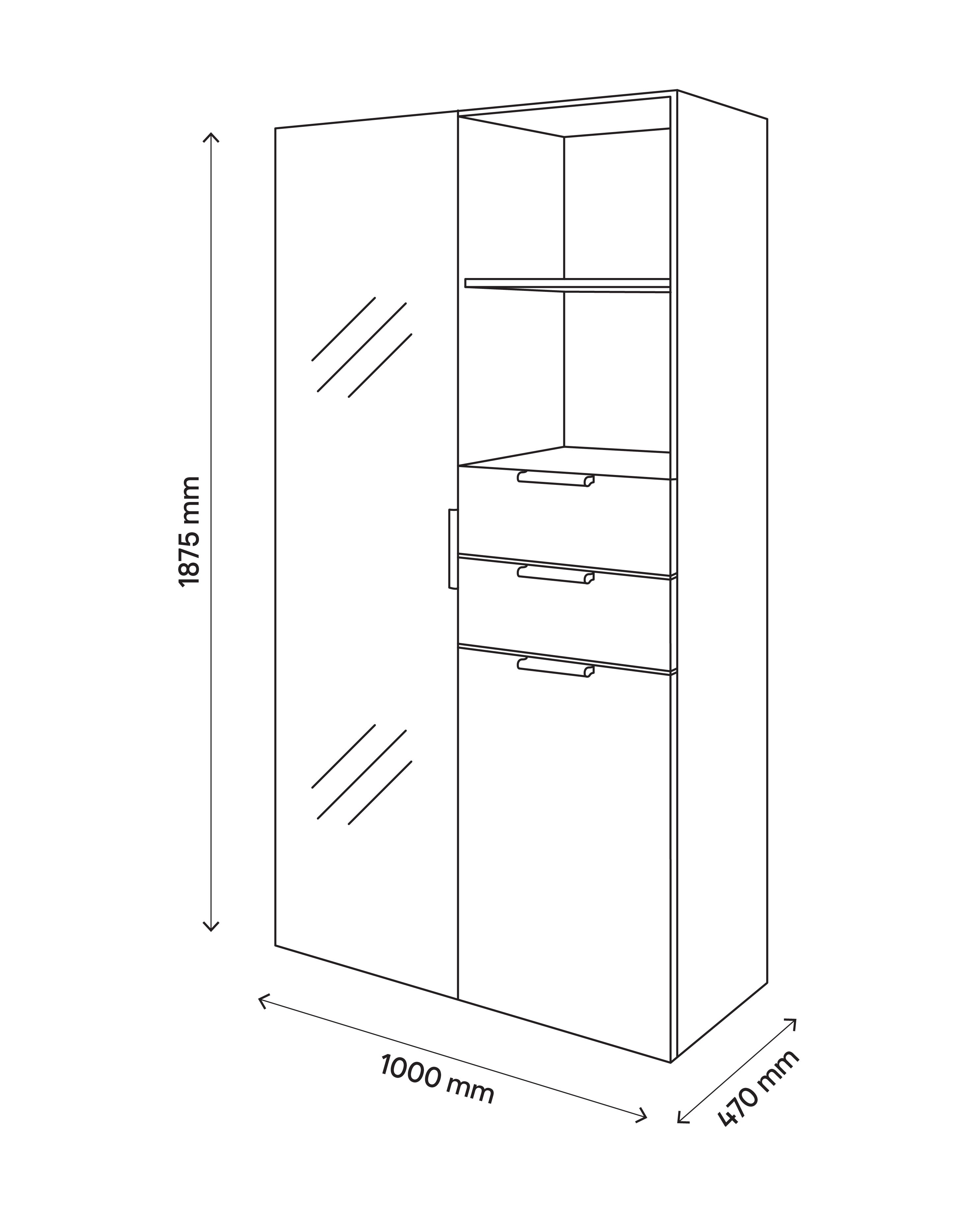 GoodHome Atomia Freestanding Oak effect Wardrobe, clothing & shoes organiser