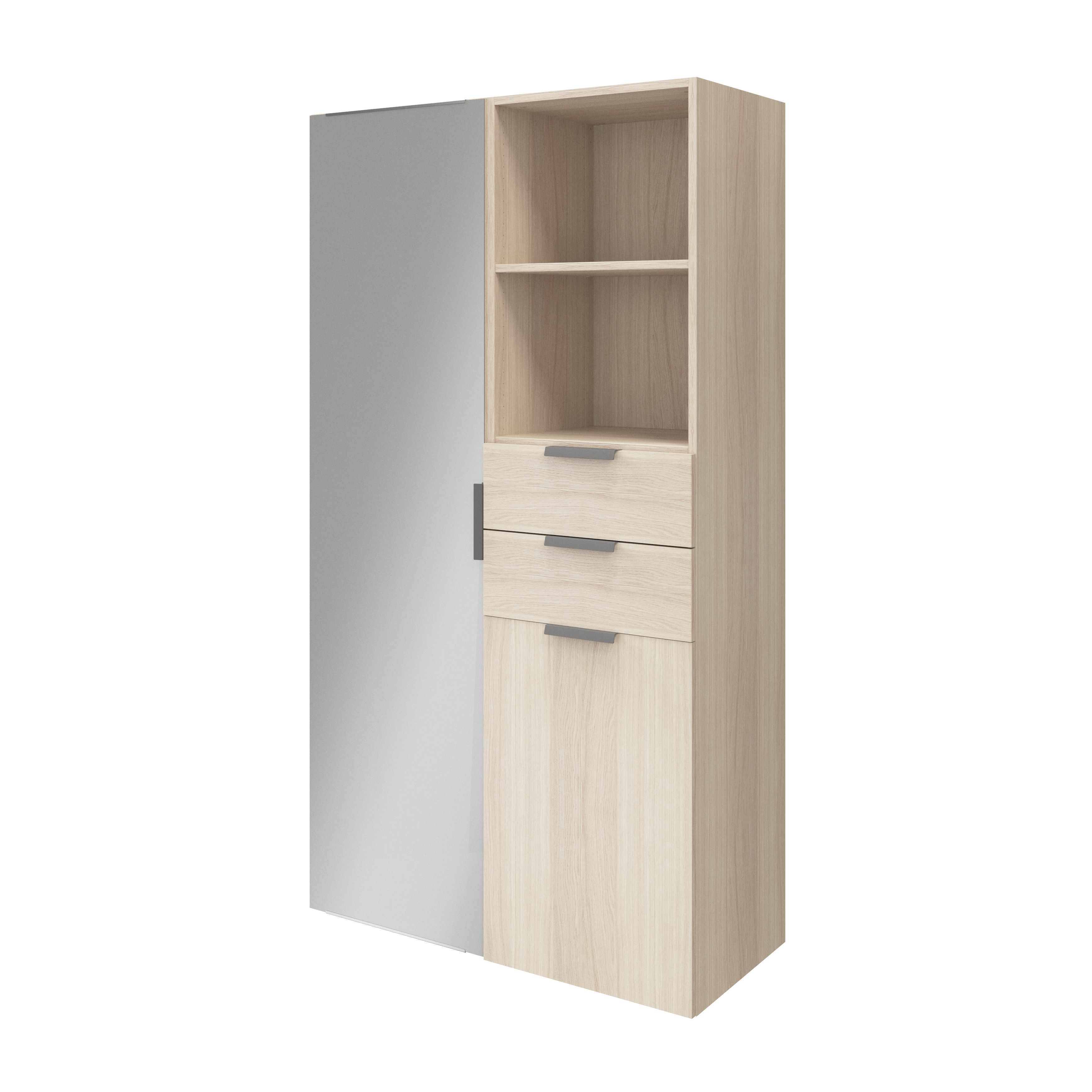 GoodHome Atomia Freestanding Oak effect Wardrobe, clothing & shoes organiser