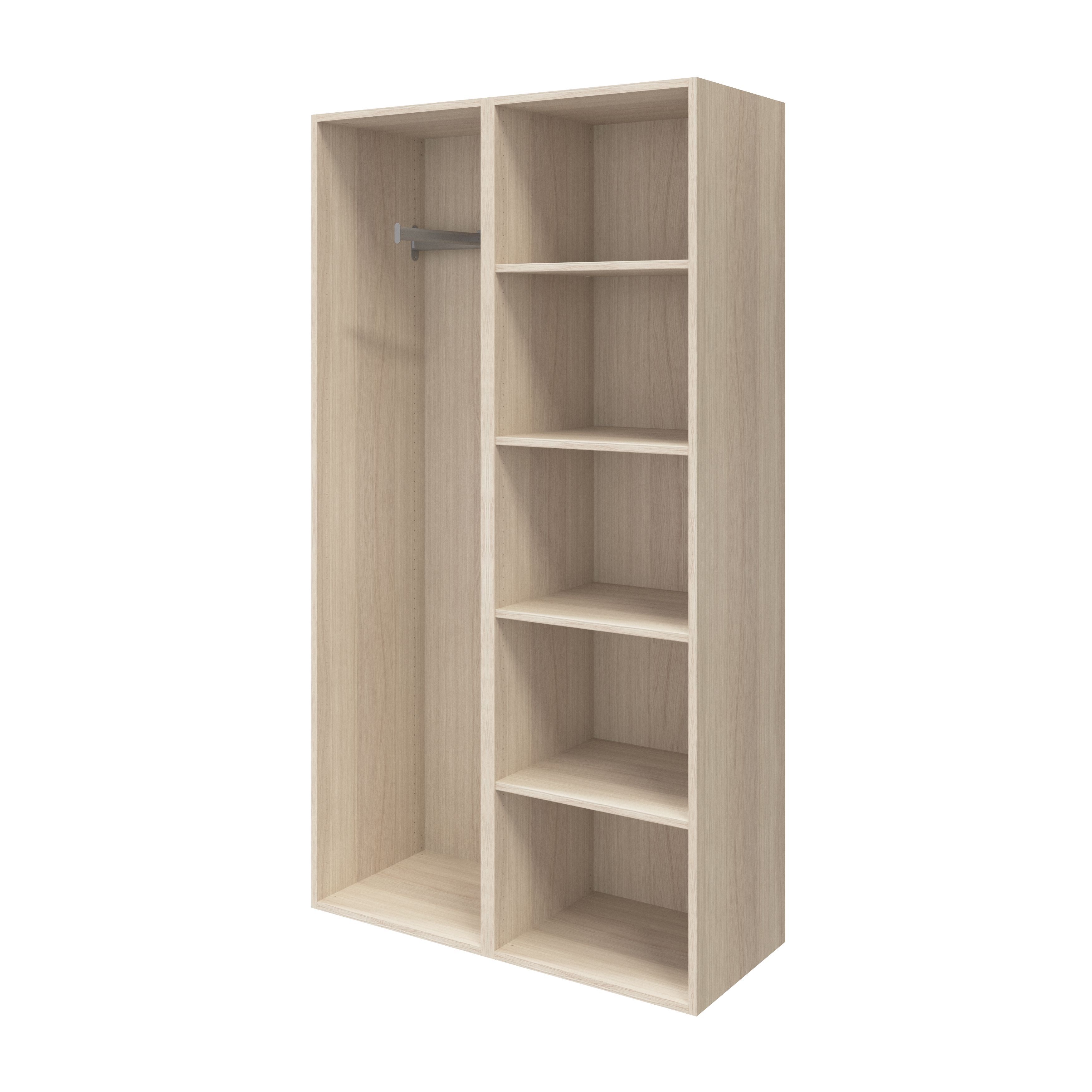 GoodHome Atomia Freestanding Oak effect Wardrobe, clothing & shoes organiser