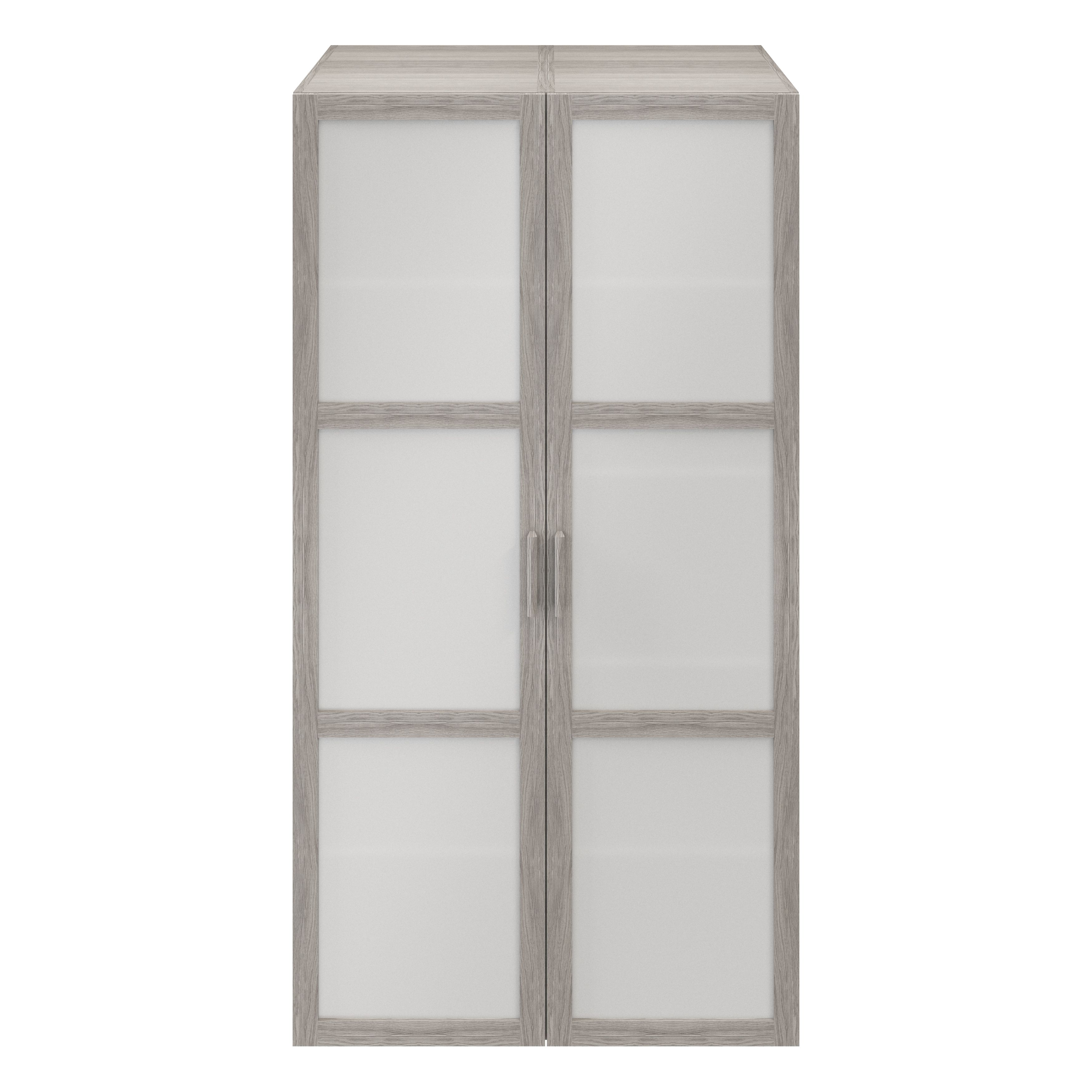 GoodHome Atomia Freestanding Opaque Mirrored Grey oak effect 2 door ...