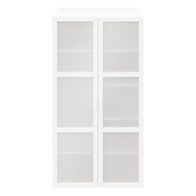 GoodHome Atomia Freestanding Opaque Mirrored White 2 door Medium Wardrobe