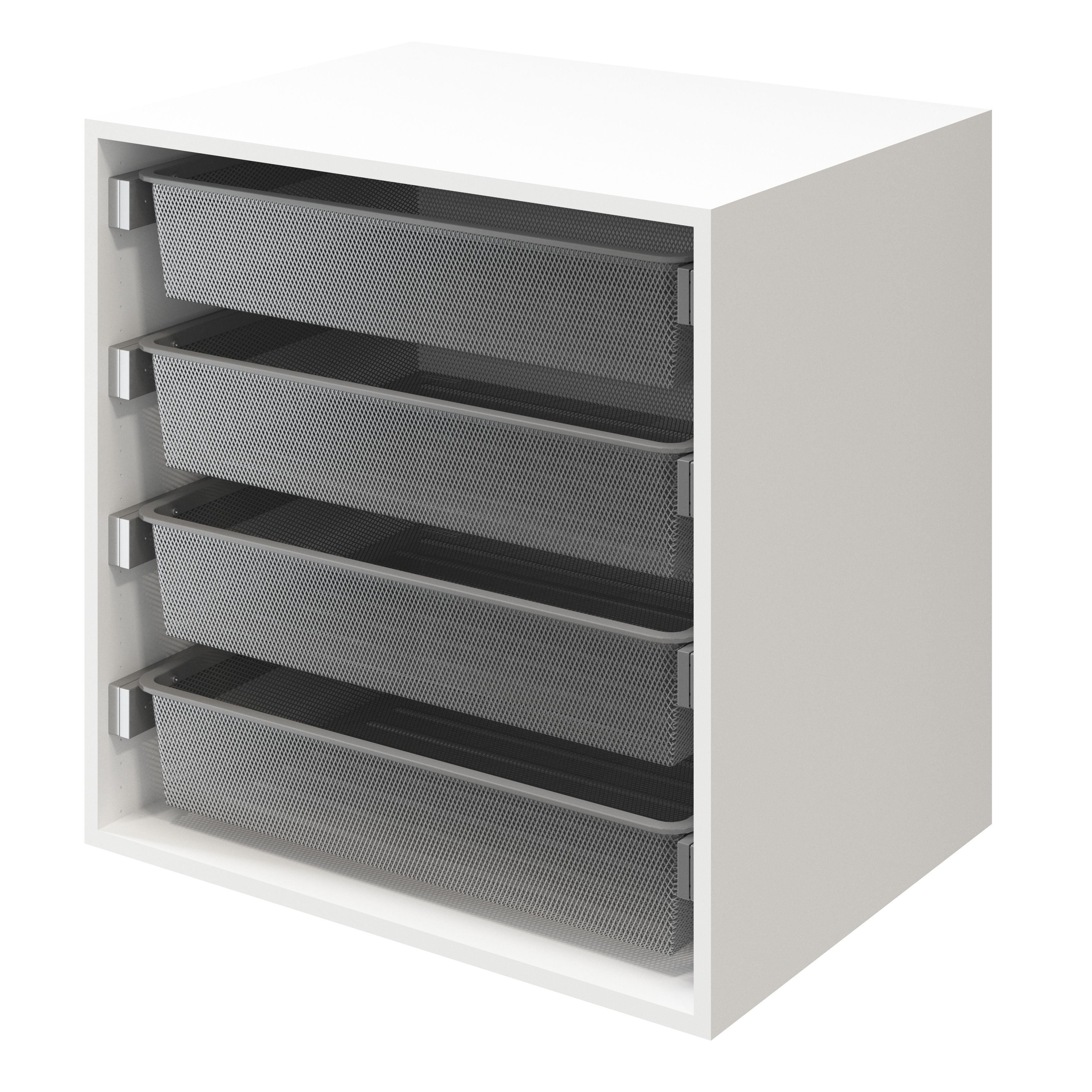GoodHome Atomia Freestanding White Chest of sliding baskets (H)750mm (W)750mm (D)580mm