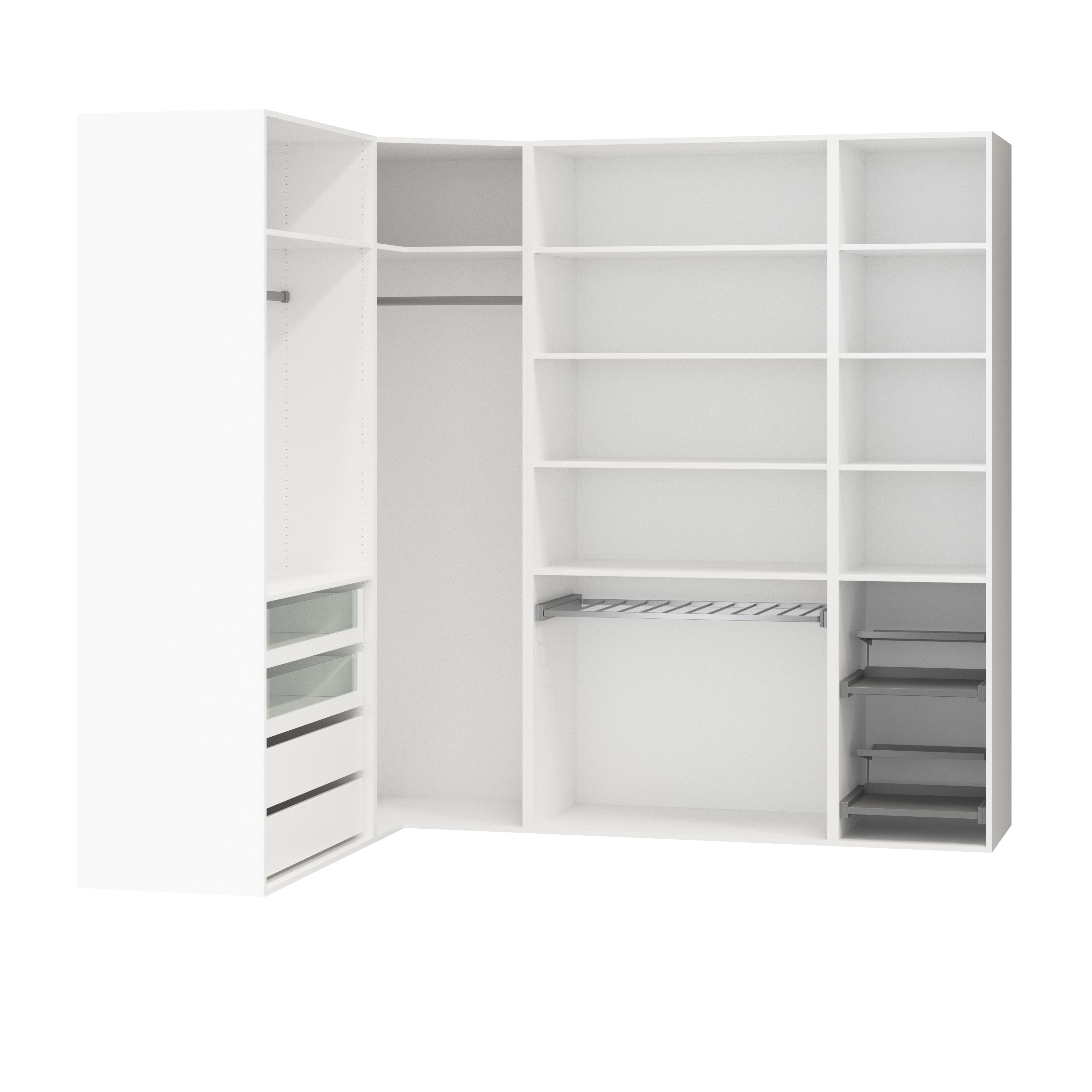 GoodHome Atomia Freestanding White Chipboard Wardrobe, clothing & shoes organiser (H)2250mm (W)3800mm (D)580mm