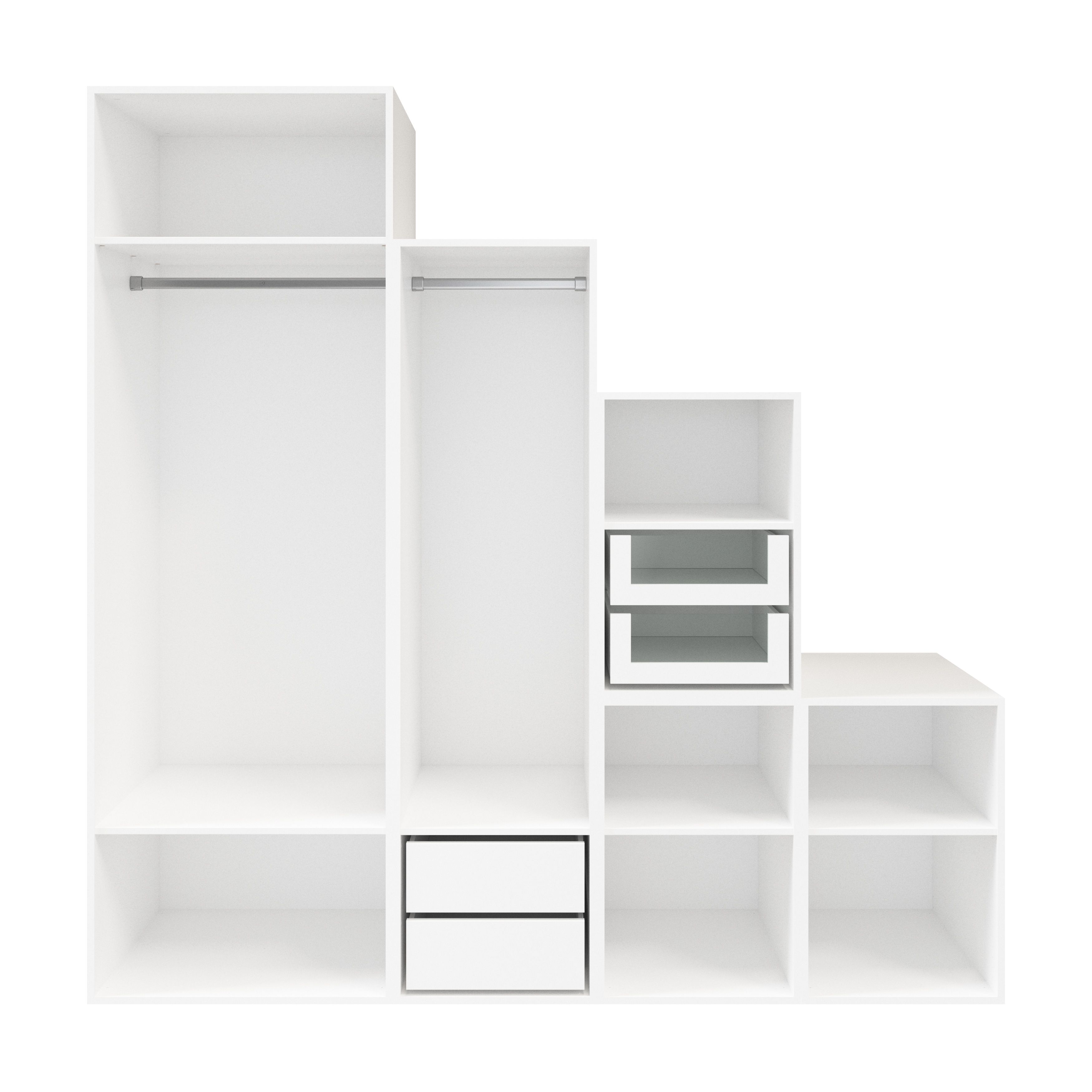 GoodHome Atomia Freestanding White Chipboard Wardrobe, clothing & shoes organiser (H)2250mm (W)750mm (D)580mm