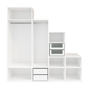 GoodHome Atomia Freestanding White Chipboard Wardrobe, clothing & shoes organiser (H)2250mm (W)750mm (D)580mm