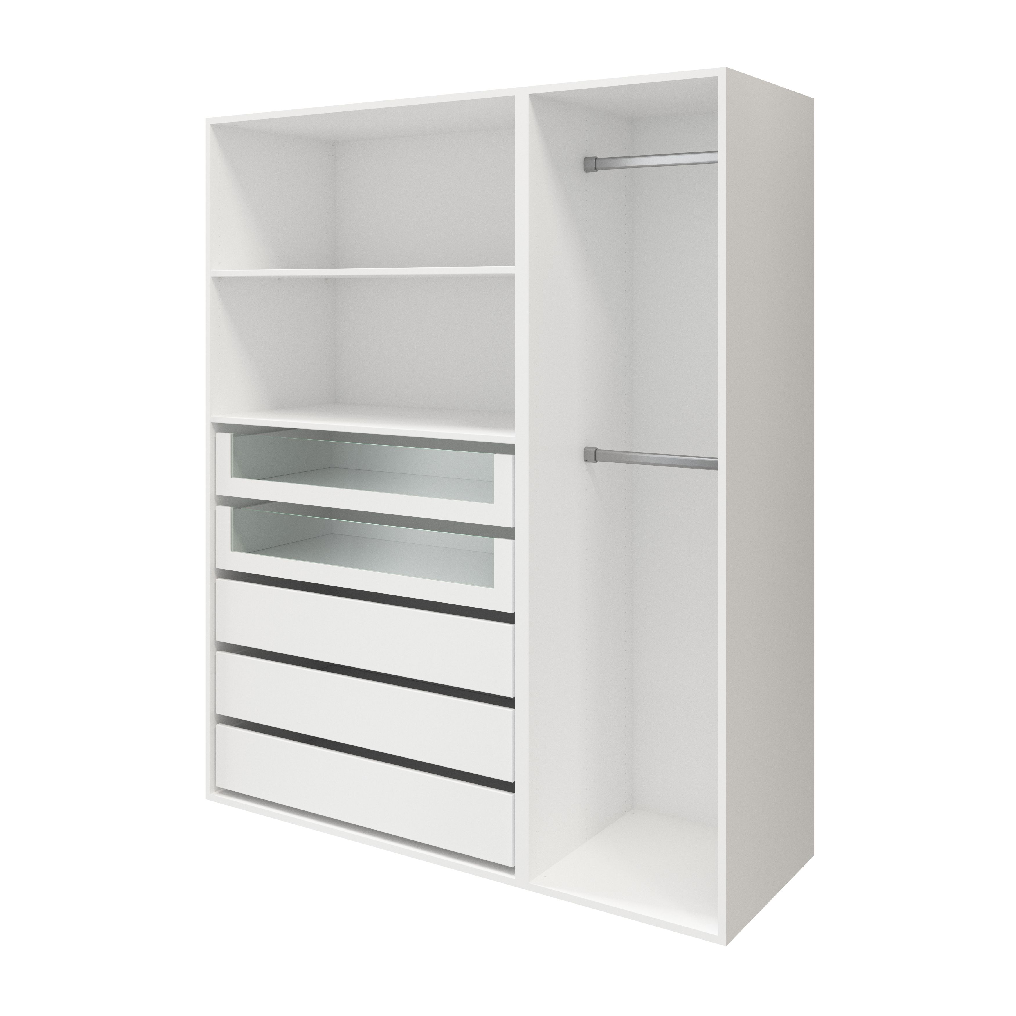 GoodHome Atomia Freestanding White Large 2 Cabinet Wardrobe, clothing ...