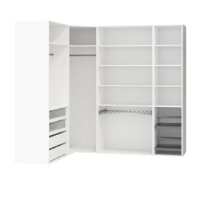GoodHome Atomia Freestanding White Large bedroom storage unit kit (H)2250mm (W)3800mm (D)580mm